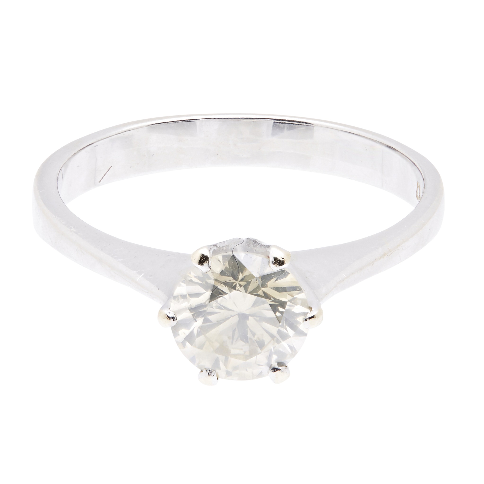 A single stone diamond set ring