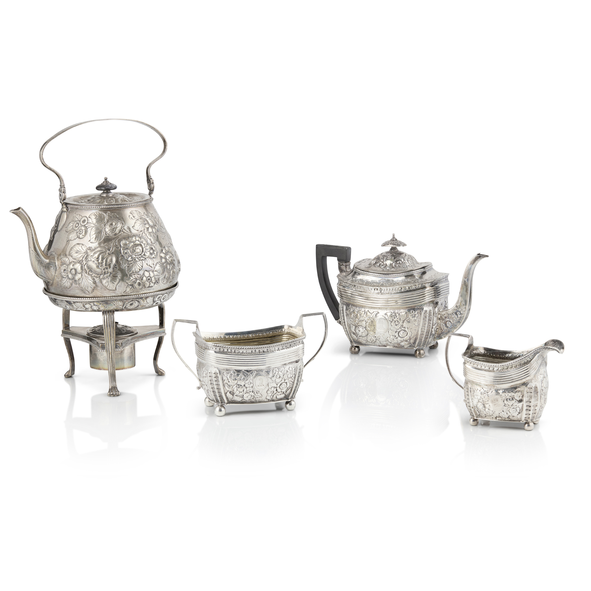 A GEORGE III THREE PIECE TEA SERVICE