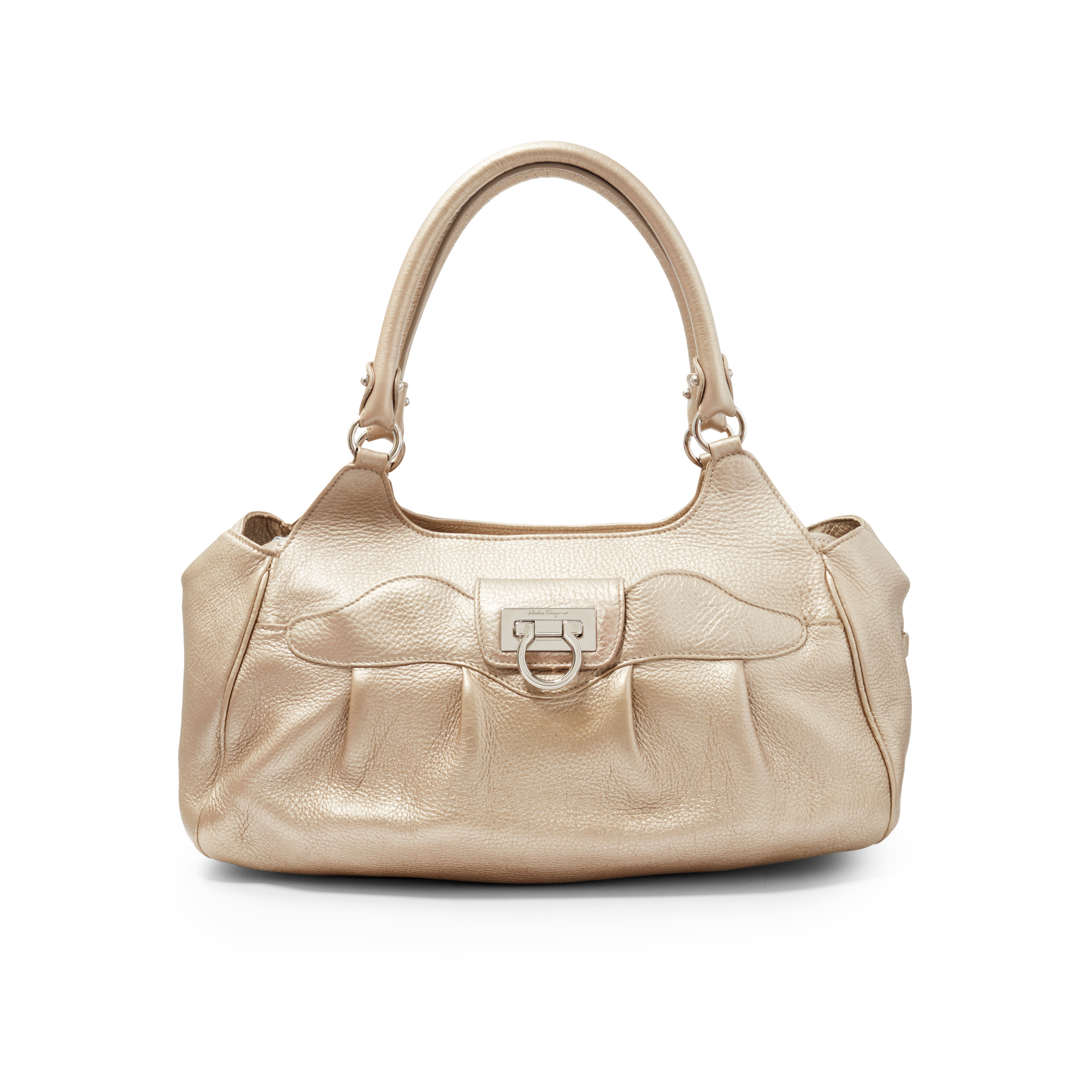 Salvatore Ferragamo: A Metallic Gold Leather Bag
