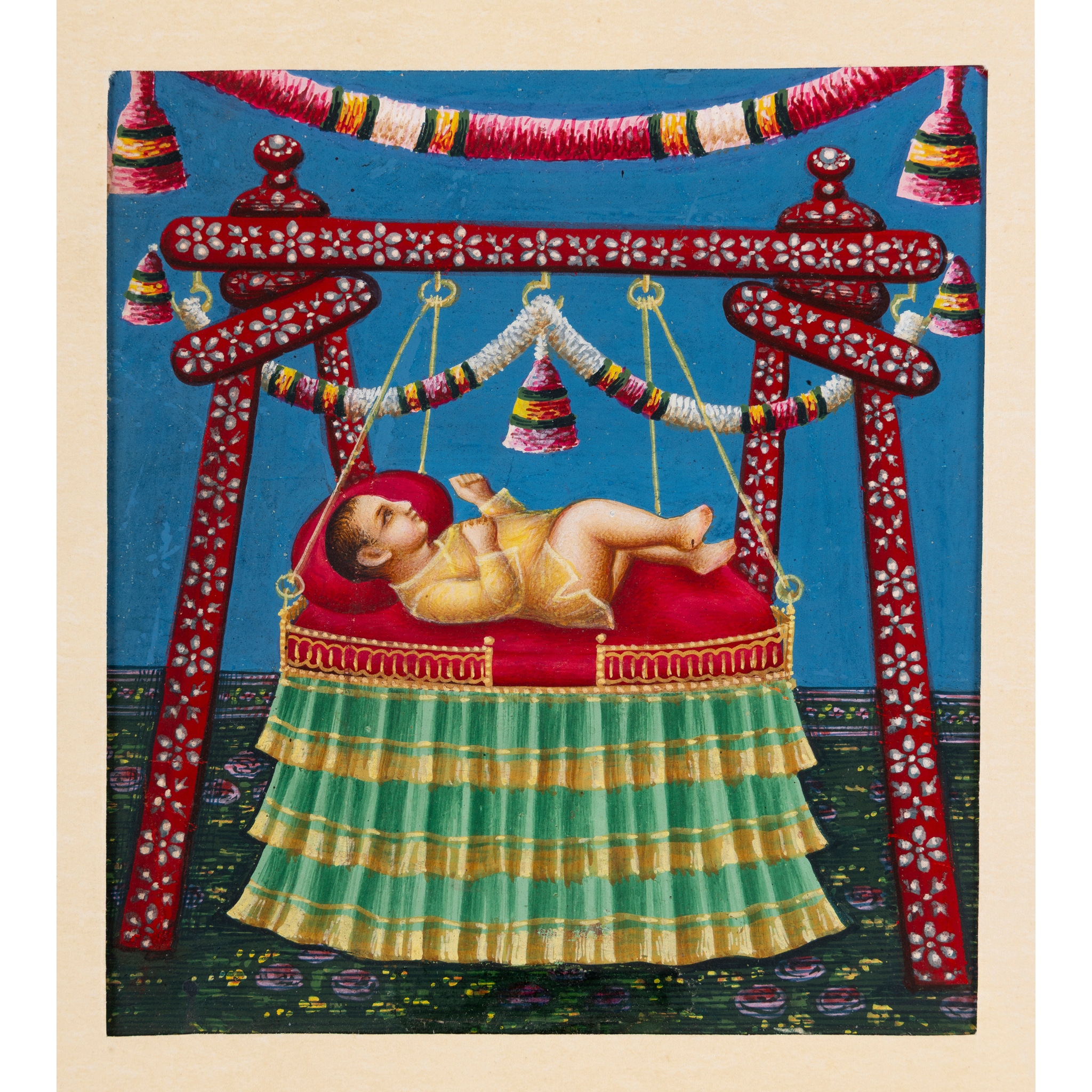 ORIGINAL PAINTINGS COMMISSIONED FOR A PRINTED POSTER ENTITLED 'THE LIFE STORY OF THE REVERED GANDHIJI' PUBLISHED BY HEMCHANDER BHARGAVA, DELHI