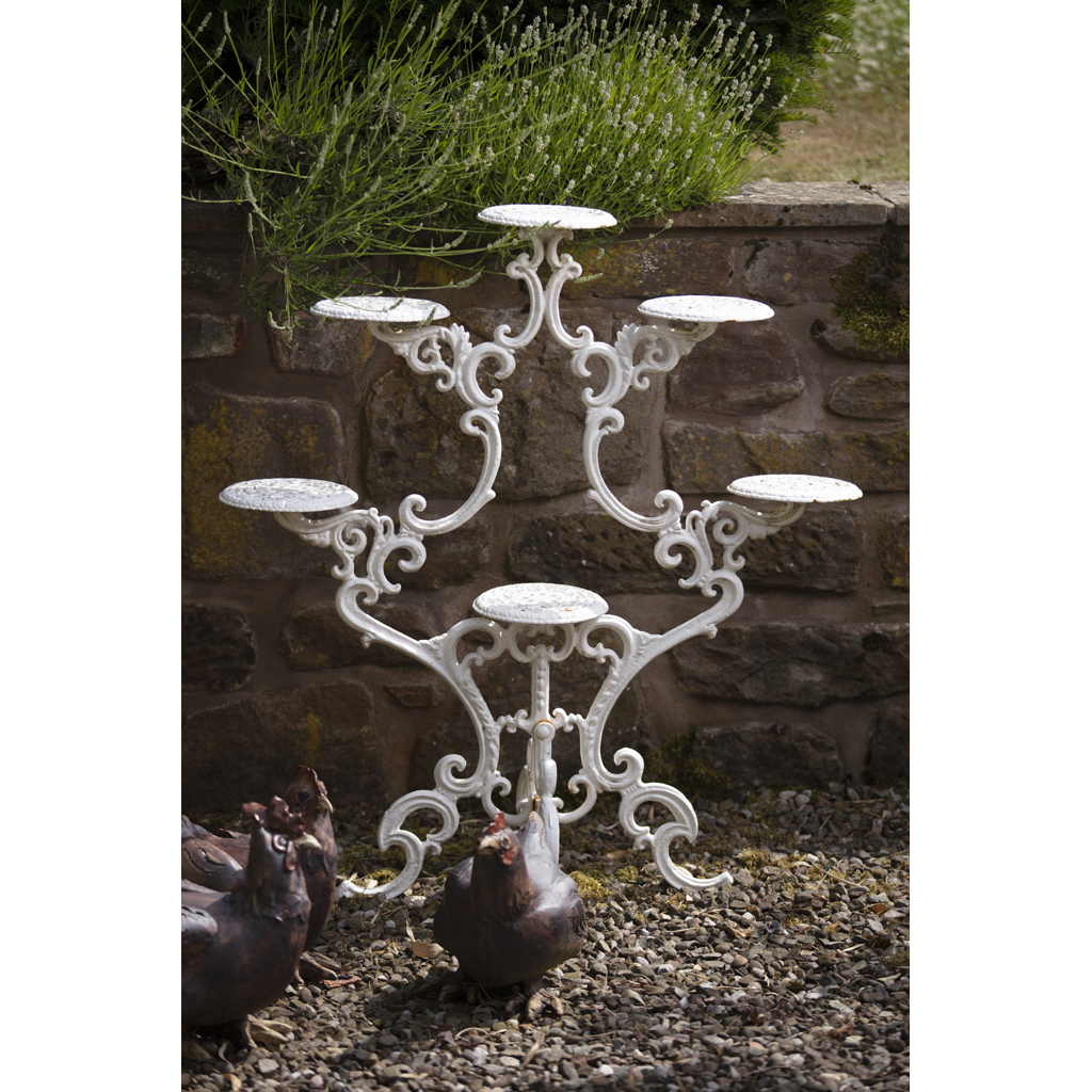VICTORIAN WHITE-PAINTED CAST IRON PLANT STAND
