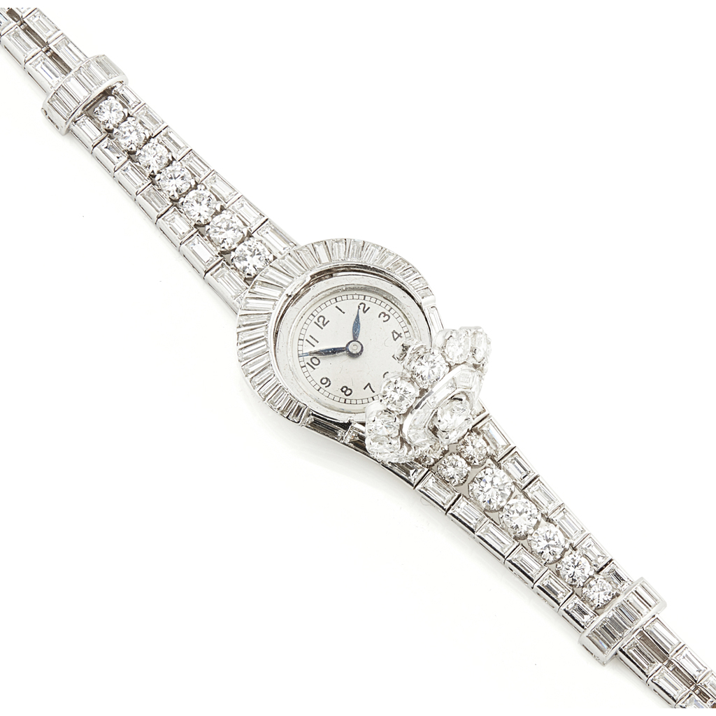 A 1940s lady's diamond set bracelet watch