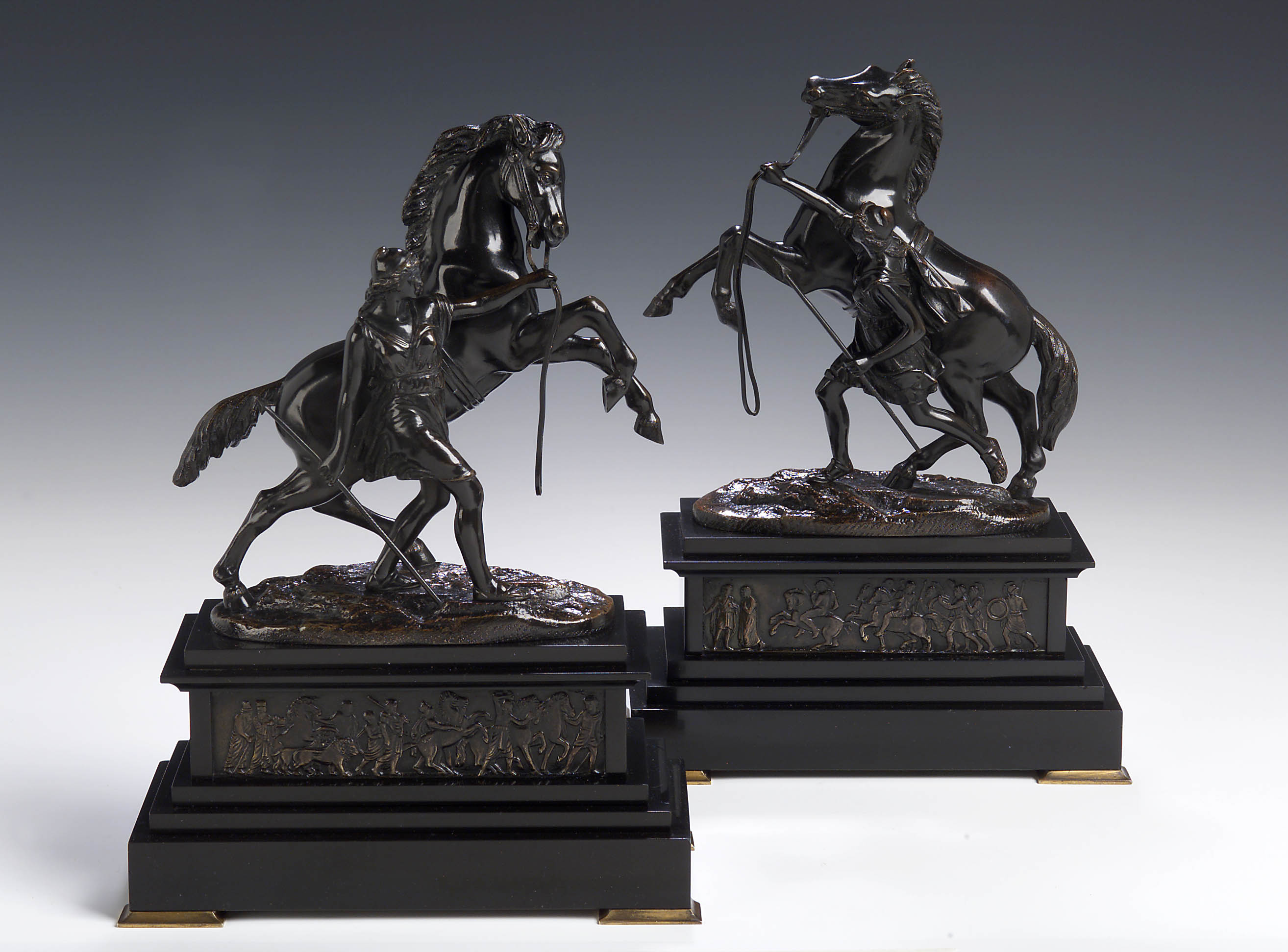 A pair of bronze figures taken from the Parthenon freize