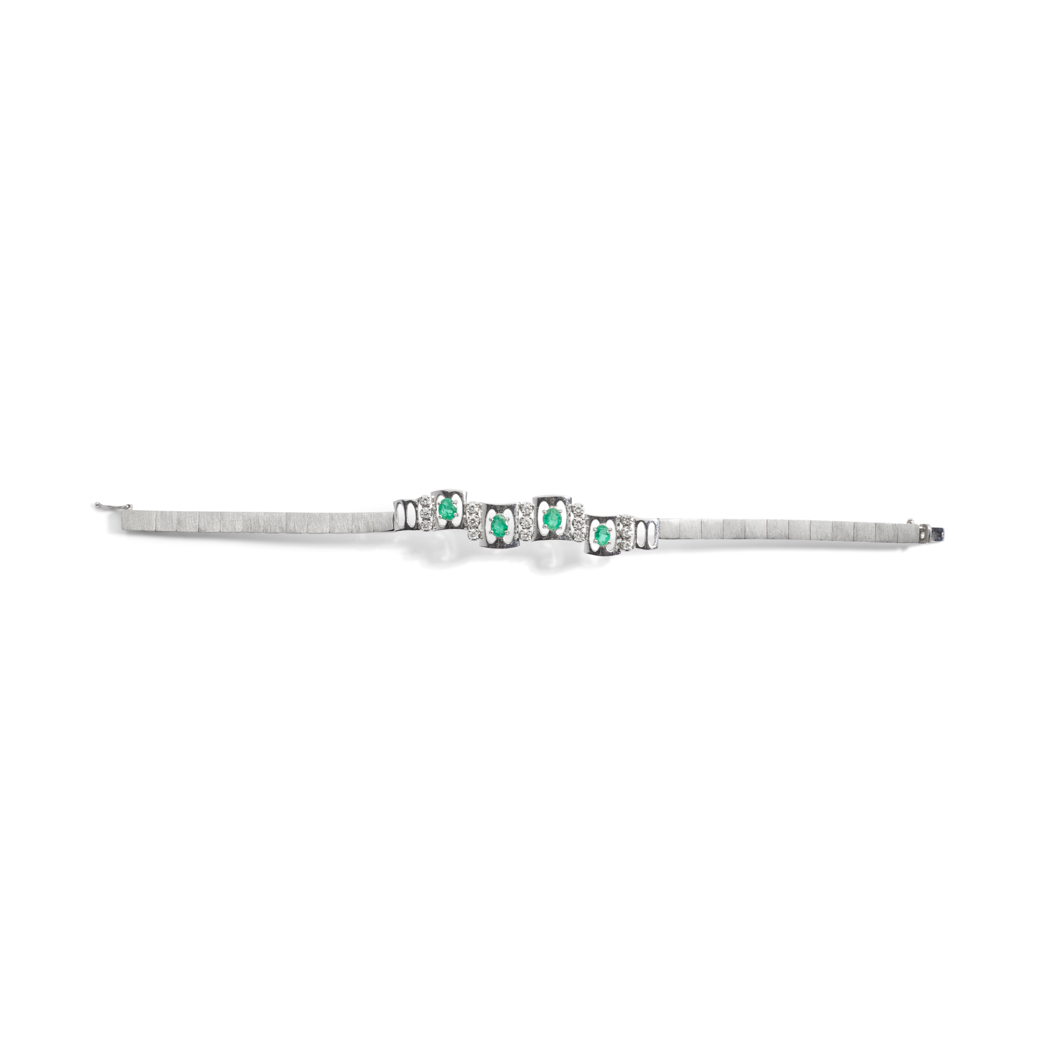An emerald and diamond bracelet