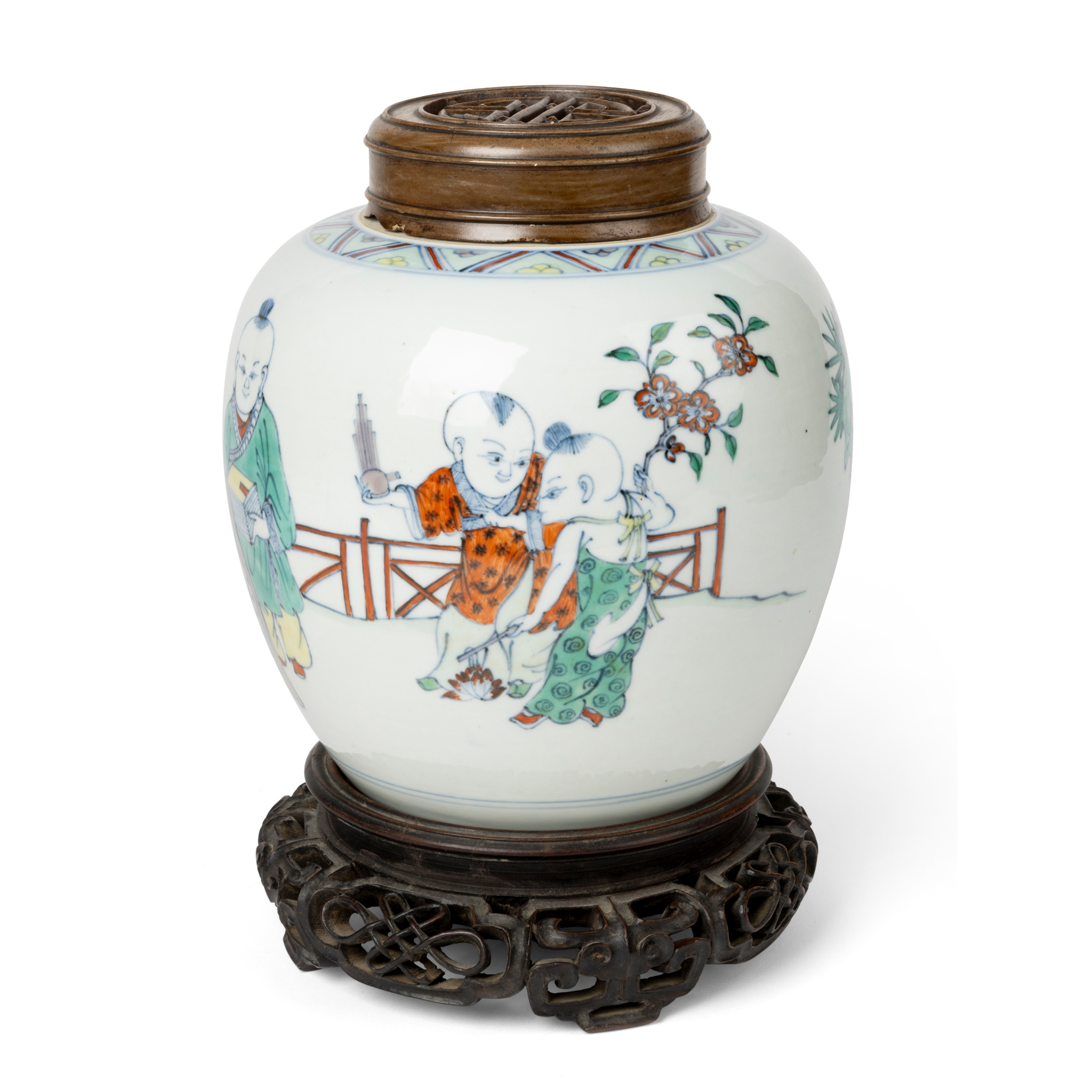 CHINESE DOUCAI 'BOYS AT PLAY' JAR