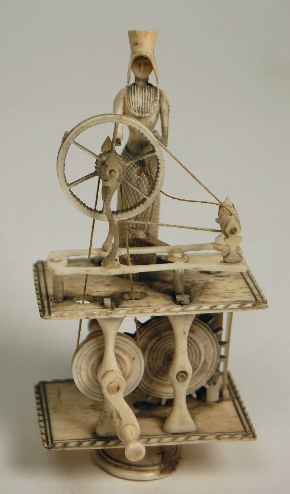 NAPOLEONIC BONE PRISONER OF WAR CARVED SPINNING JENNY