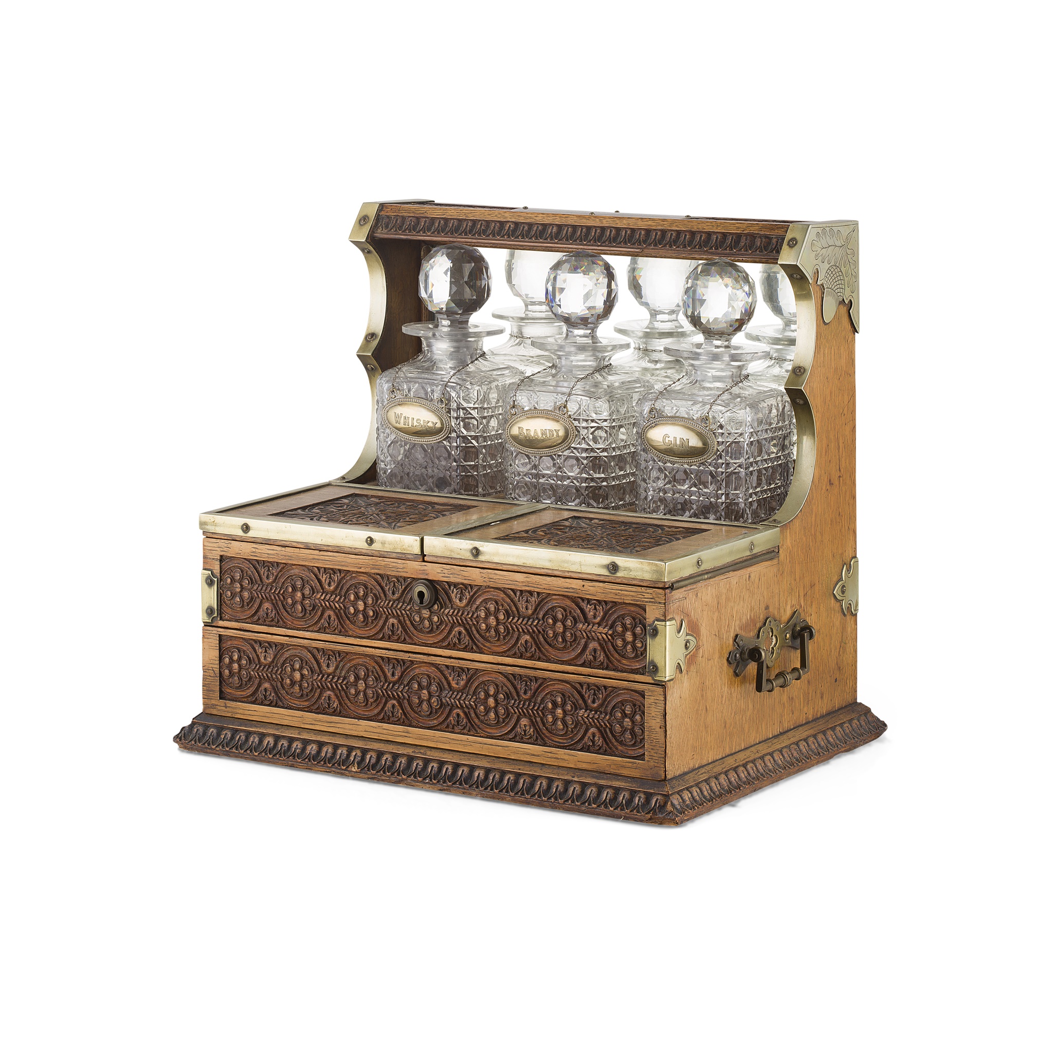 LATE VICTORIAN OAK TANTALUS