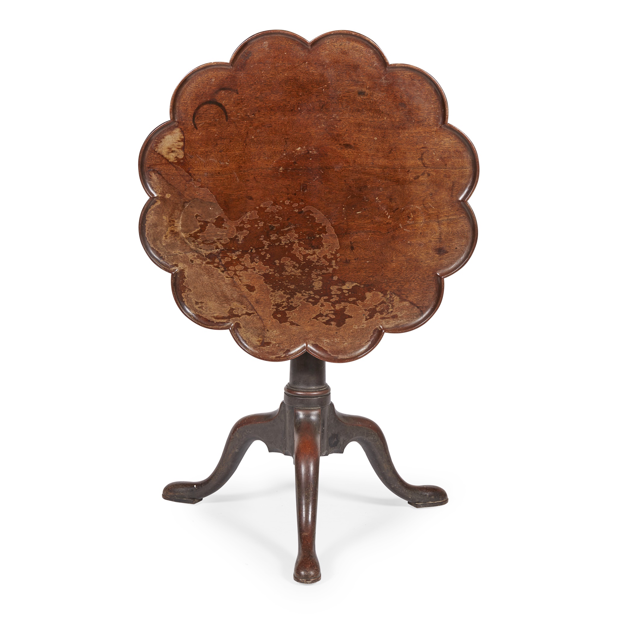 GEORGE II MAHOGANY BIRDCAGE TEA TABLE