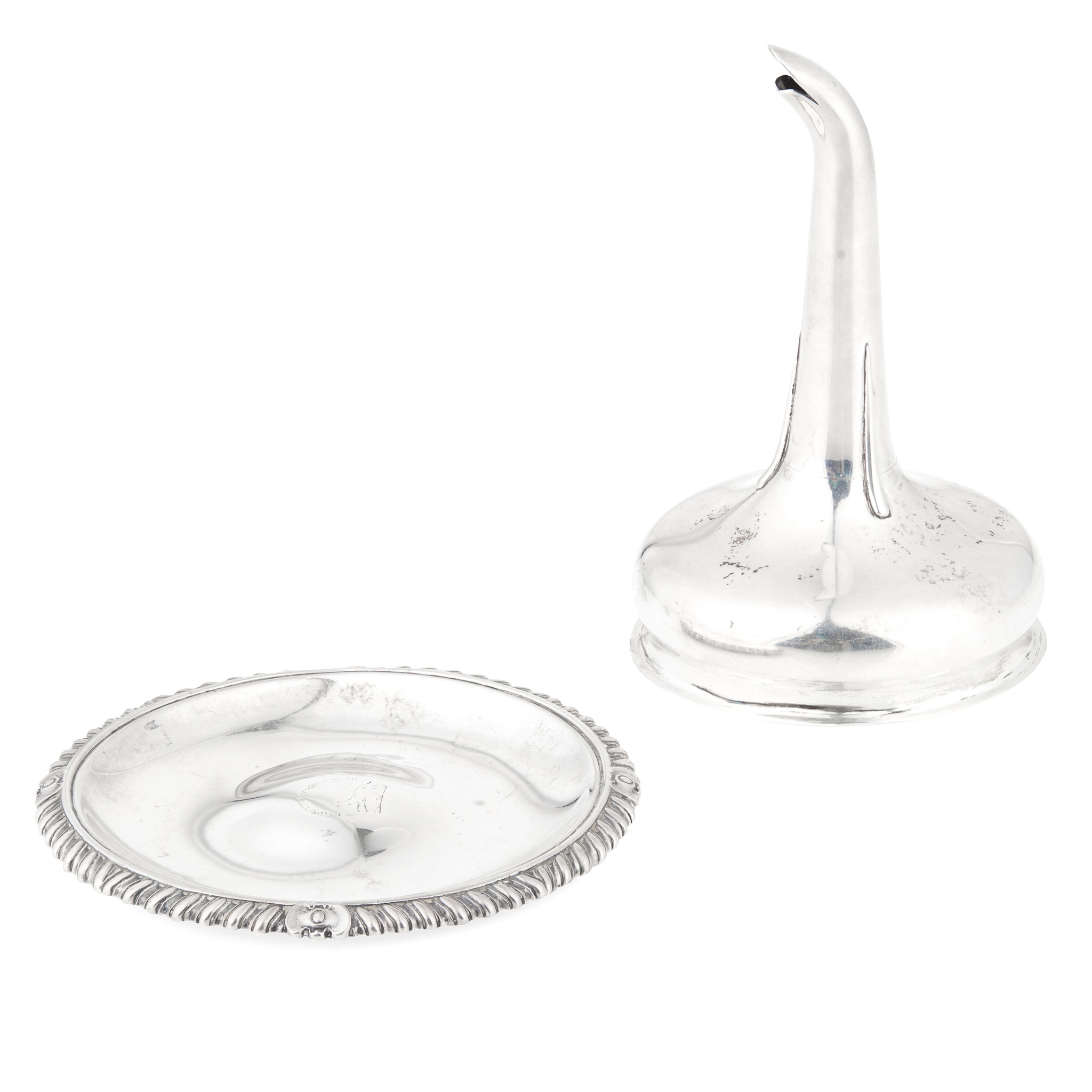 A MATCHED GEORGE III WINE FUNNEL AND STAND