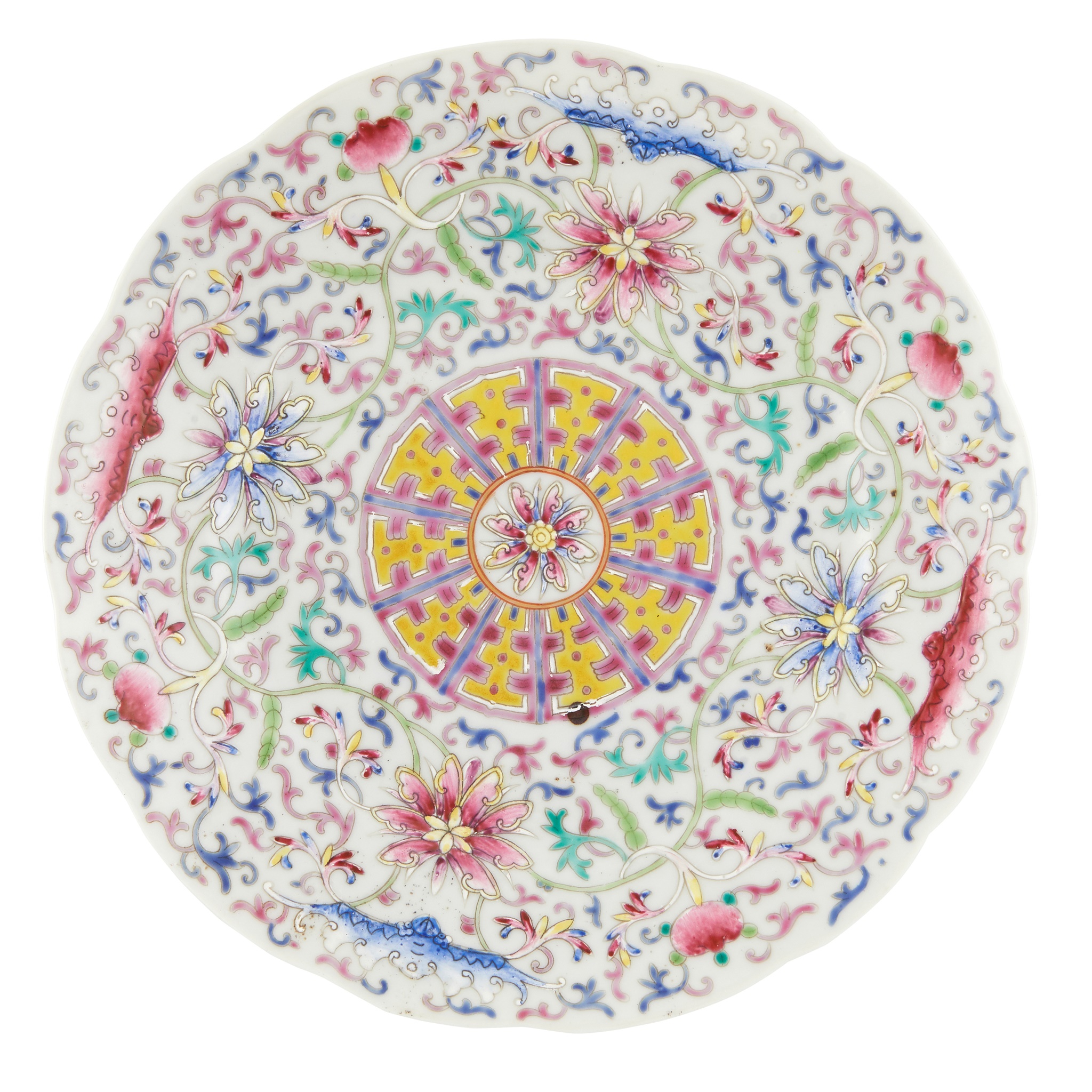 FAMILLE ROSE 'FLORAL' DISH