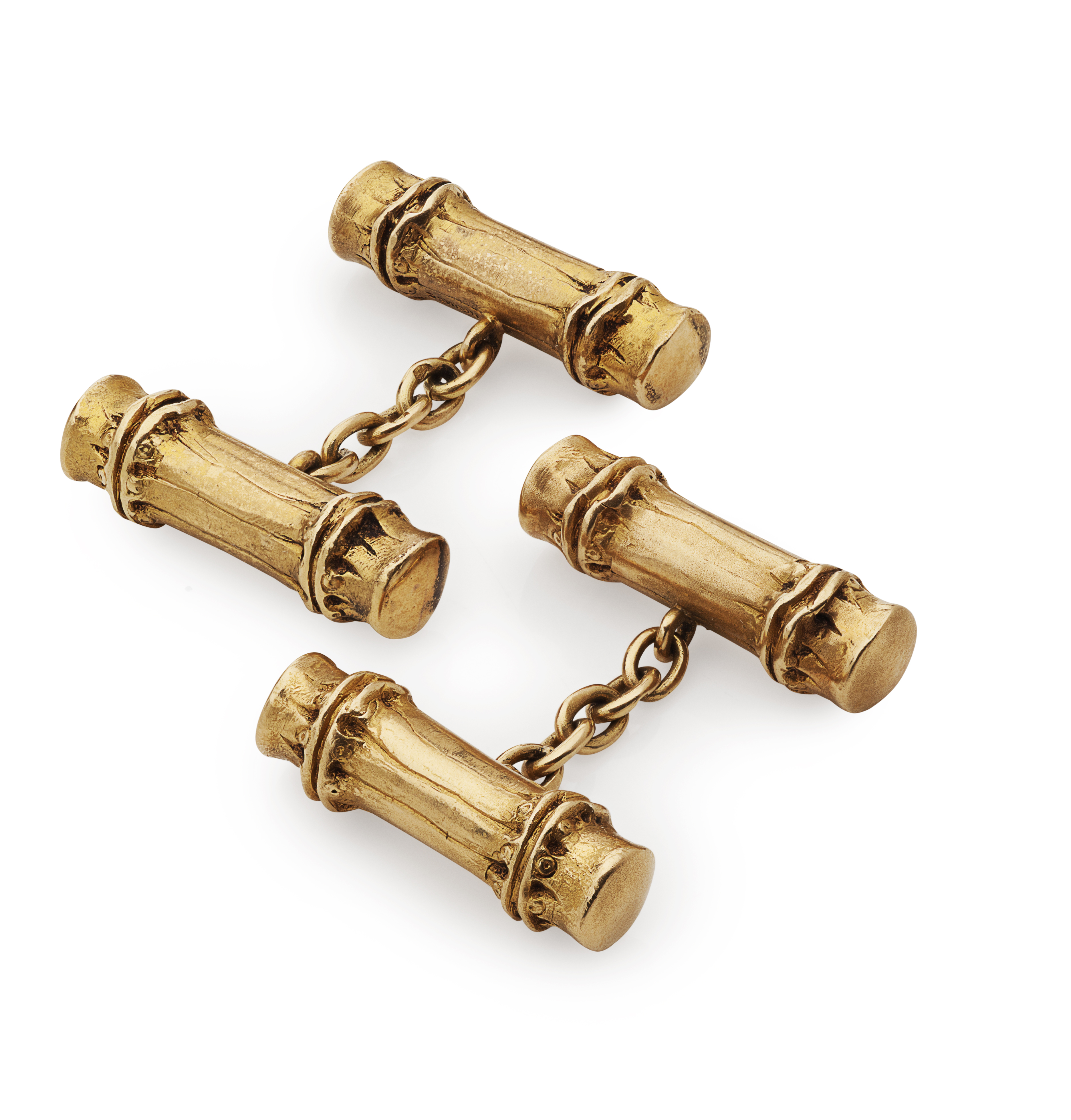 HERMES - A pair of gold cufflinks