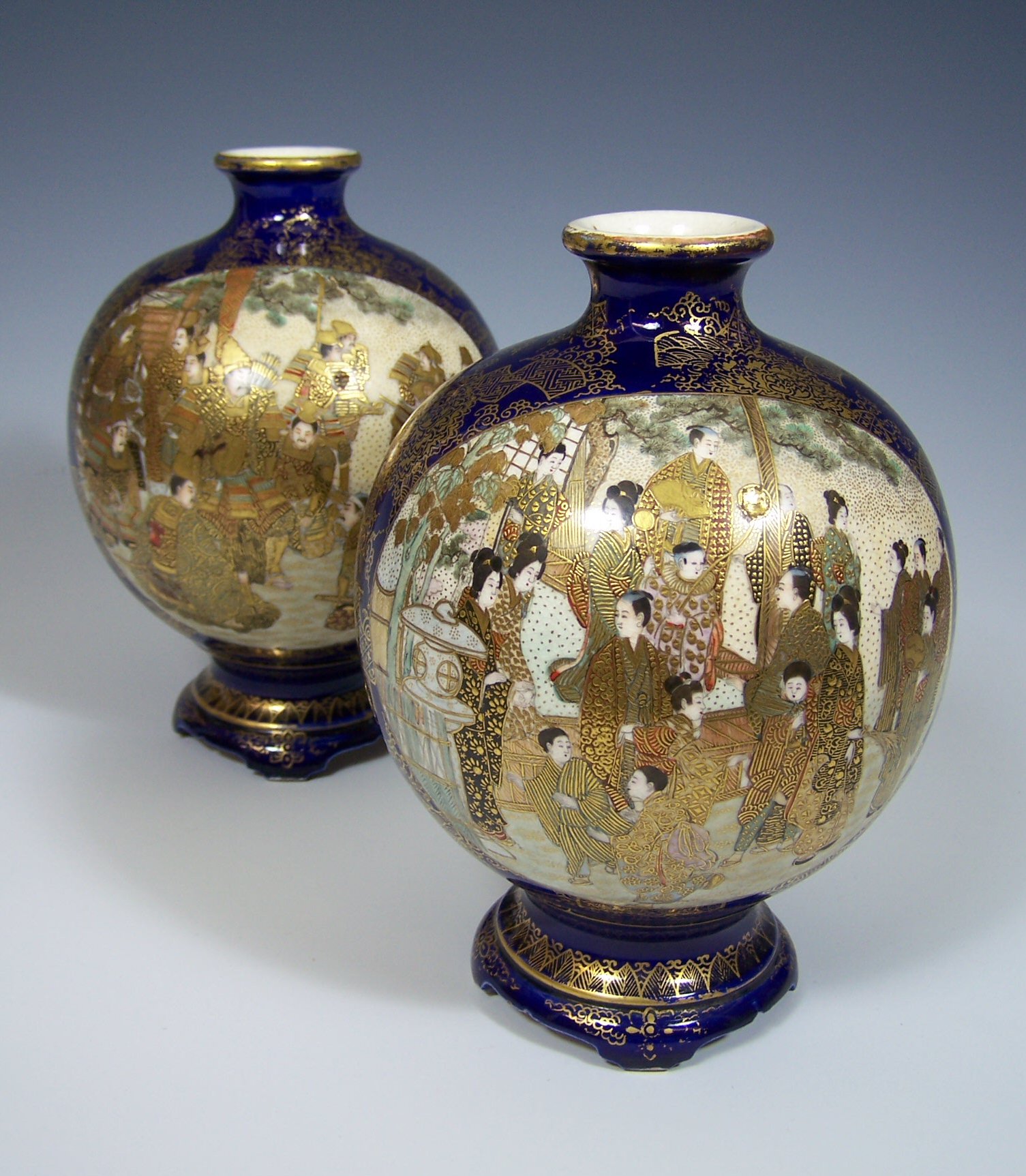 A pair of Satsuma vases,