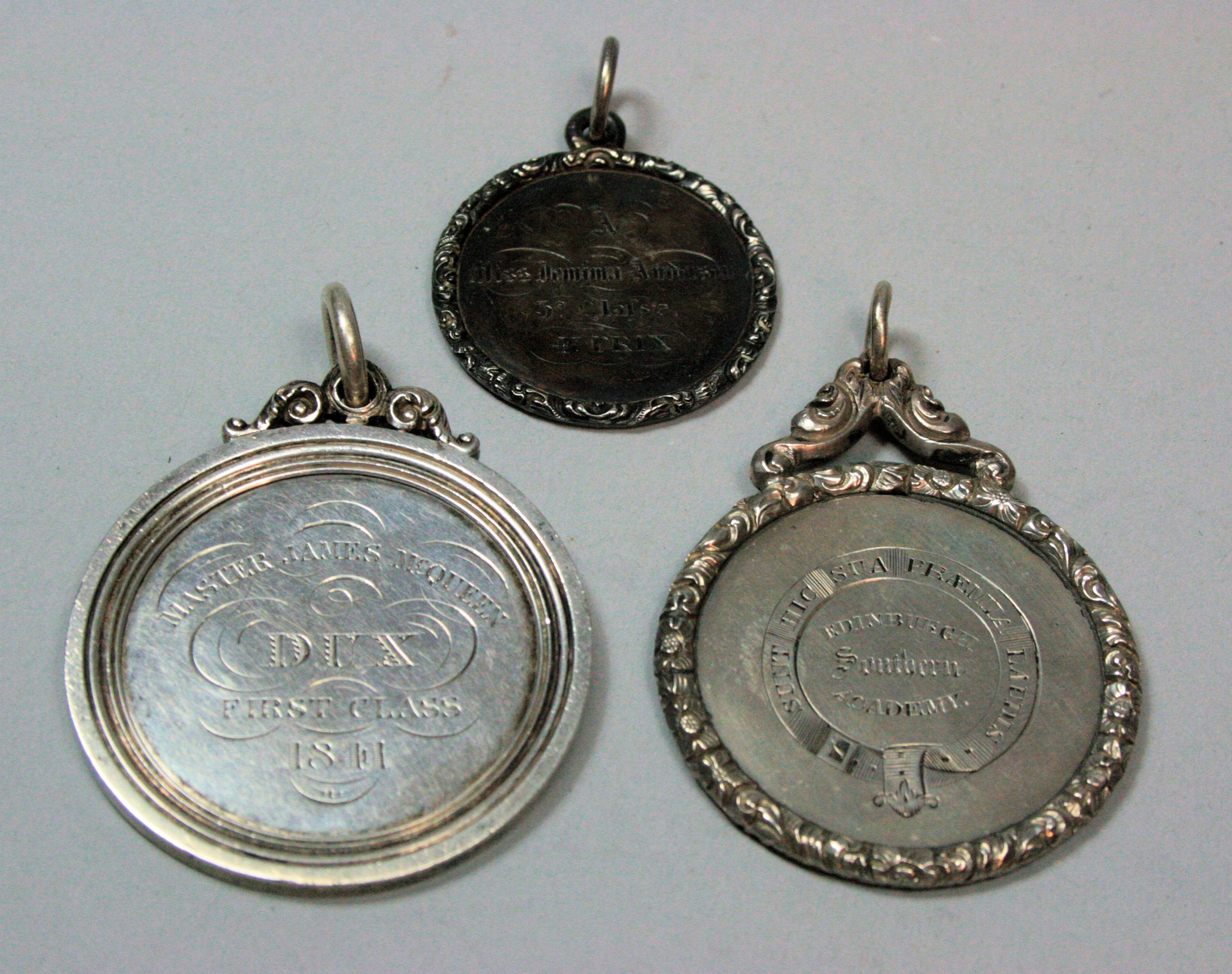 A group of three Victorian school medallions