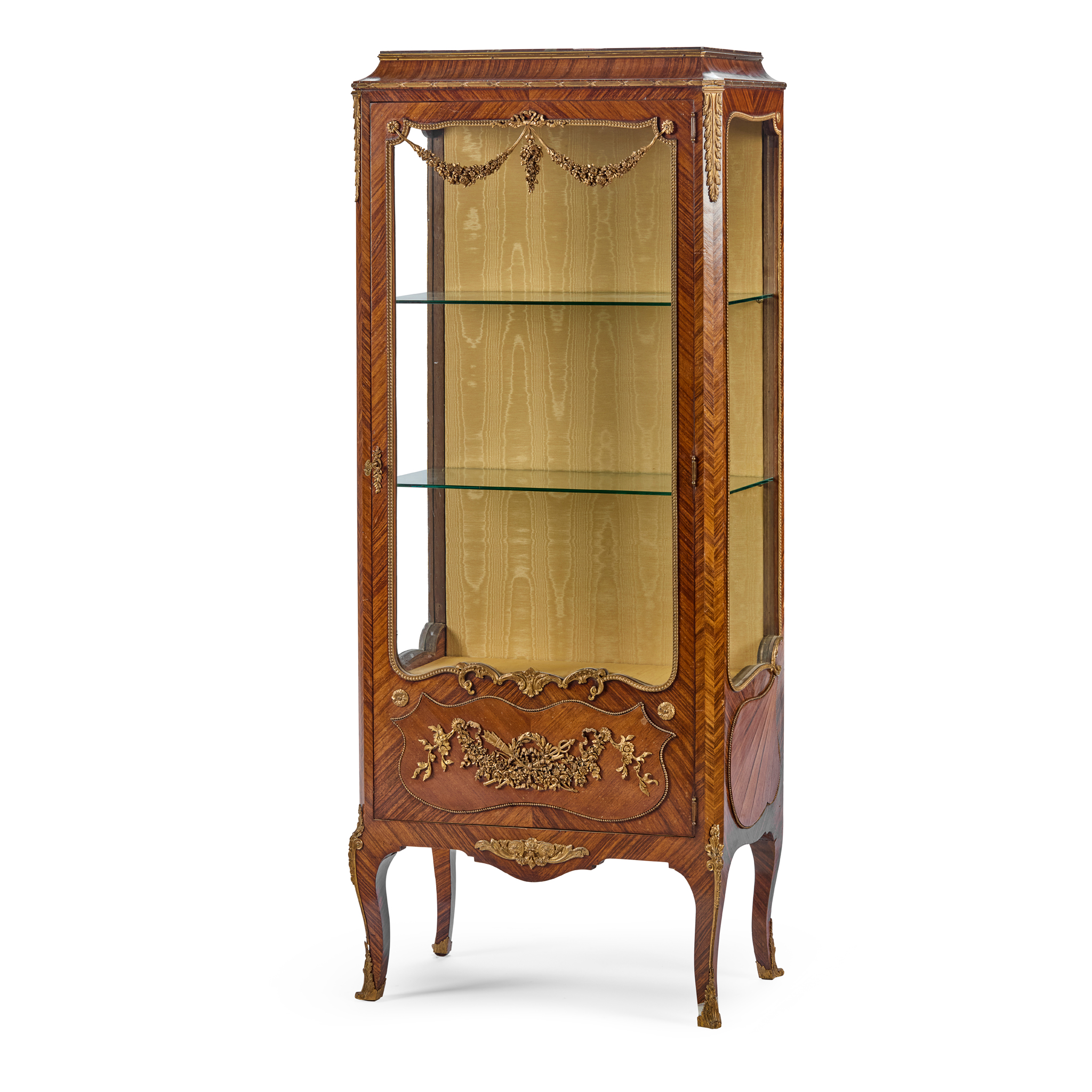 FRENCH KINGWOOD AND GILT METAL MOUNTED VITRINE CABINET