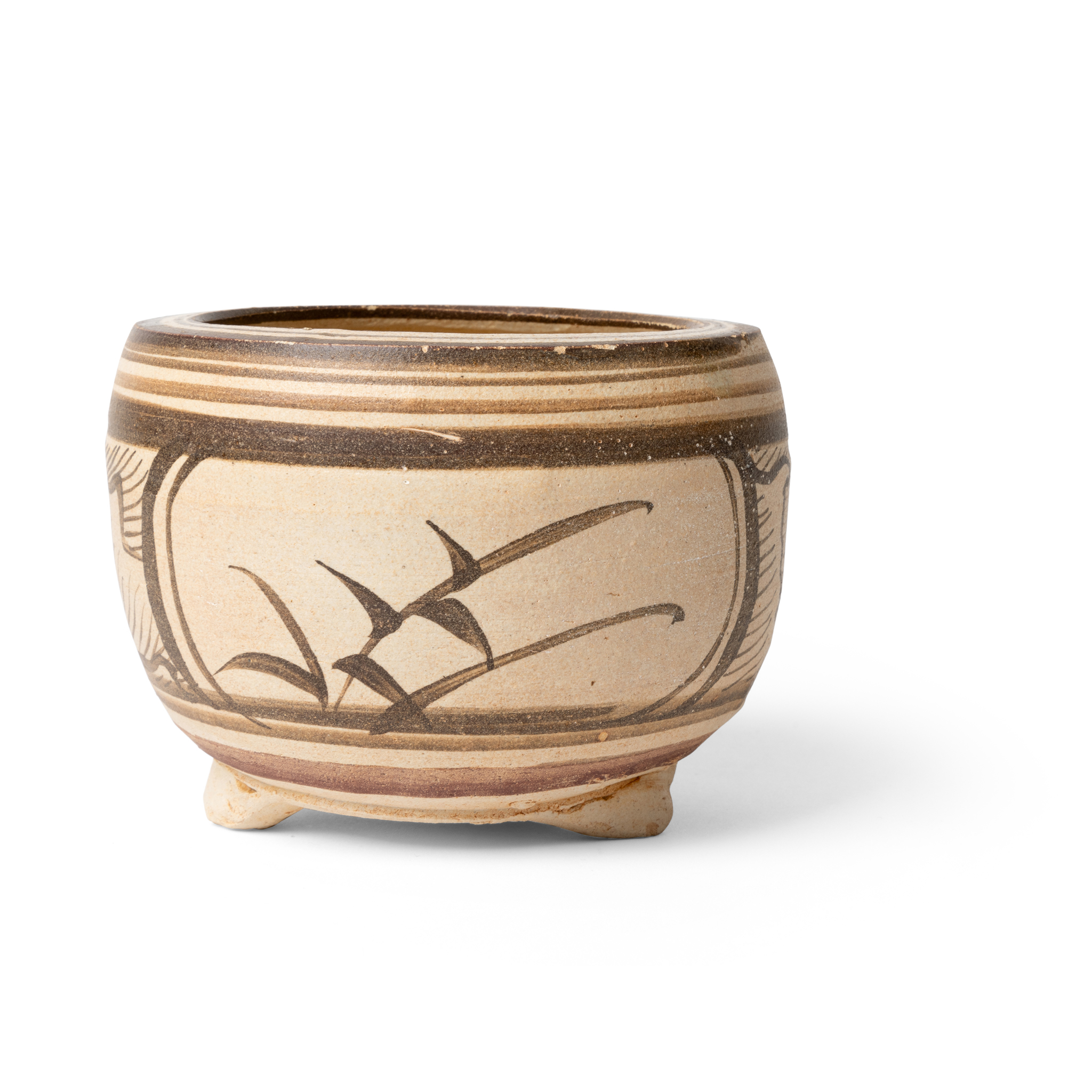 CHINESE JIZHOU RUSSET-DECORATED TRIPOD CENSER