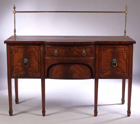 A 19th century mahogany and ebony inlaid sideboard
