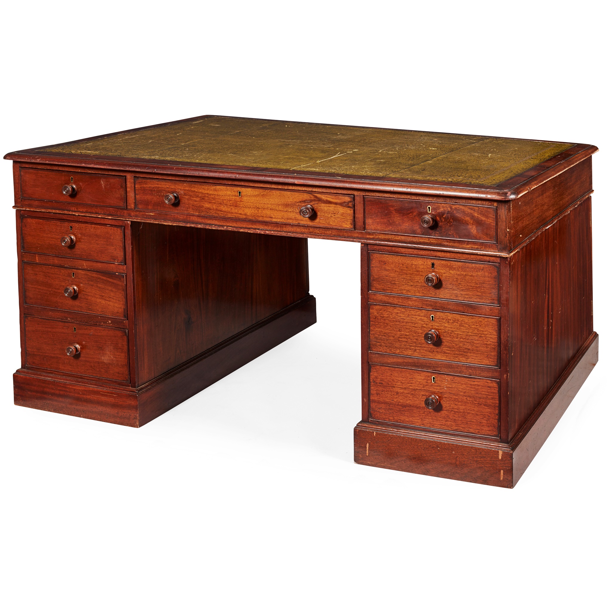 LATE GEORGIAN MAHOGANY PEDESTAL DESK