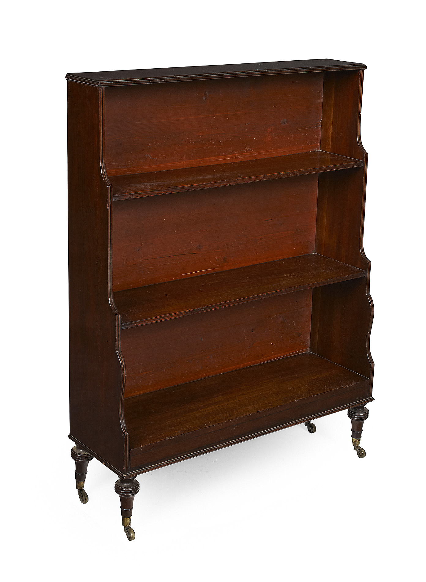 REGENCY ROSEWOOD AND INLAY DWARF WATERFALL BOOKCASE