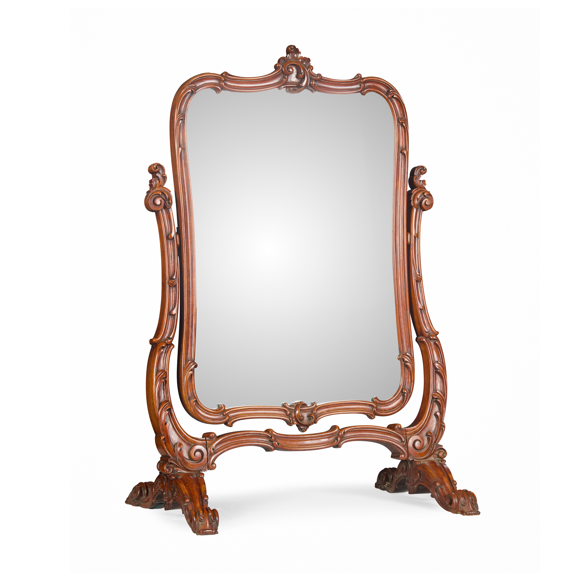 VICTORIAN ROCOCO REVIVAL WALNUT DRESSING MIRROR