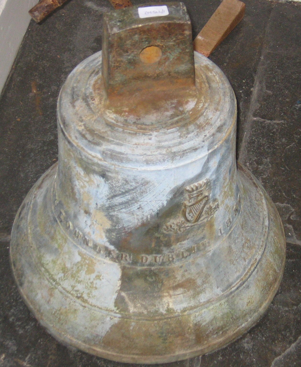 A 19th century Irish bronze bell,