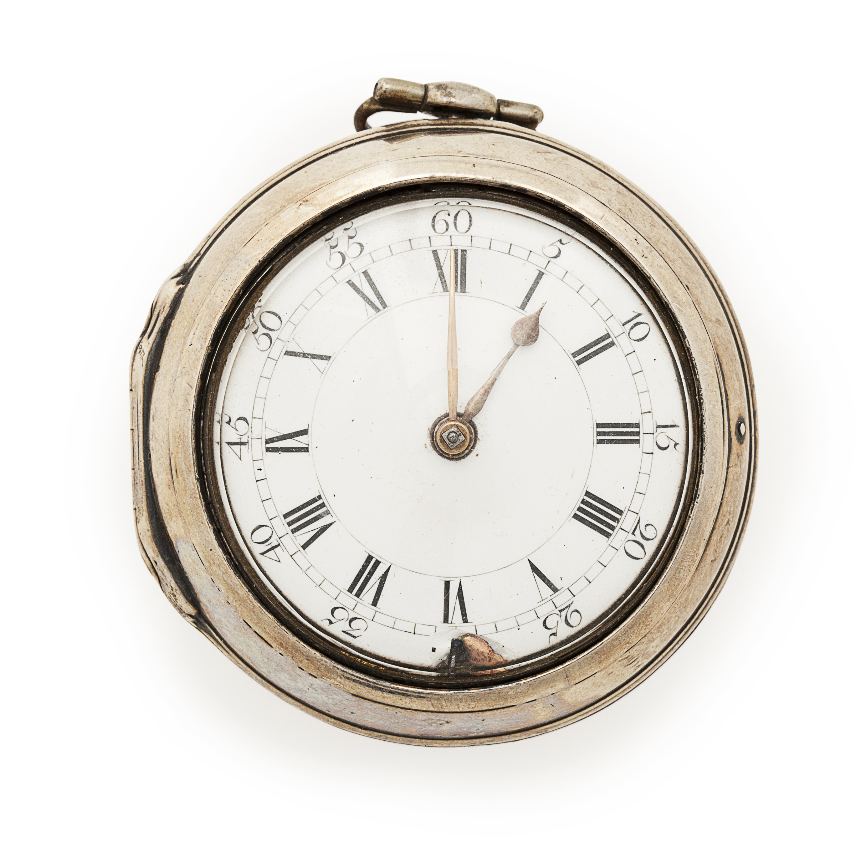 PAT DARBY LONDON - An 18th century silver pair cased pocket watch