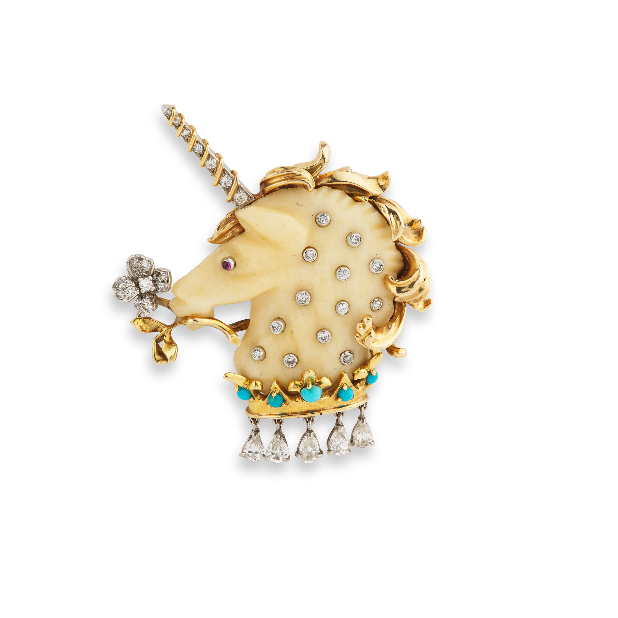 Verdura: A diamond unicorn brooch, mid 20th century