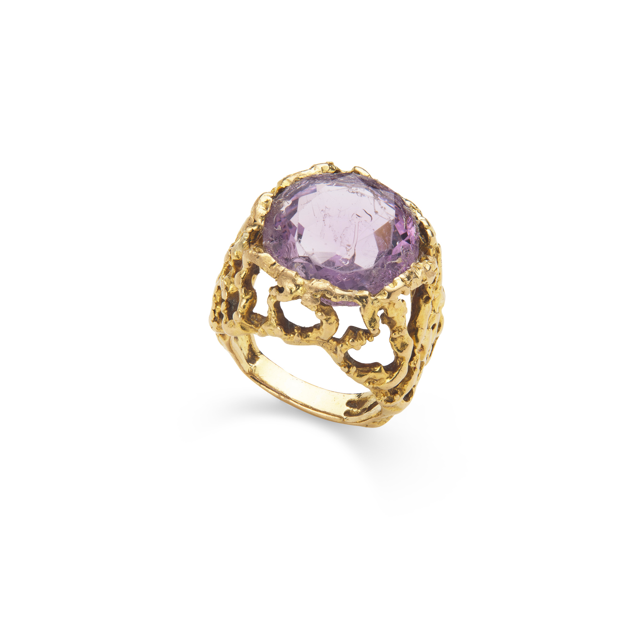 An amethyst dress ring, circa 1970