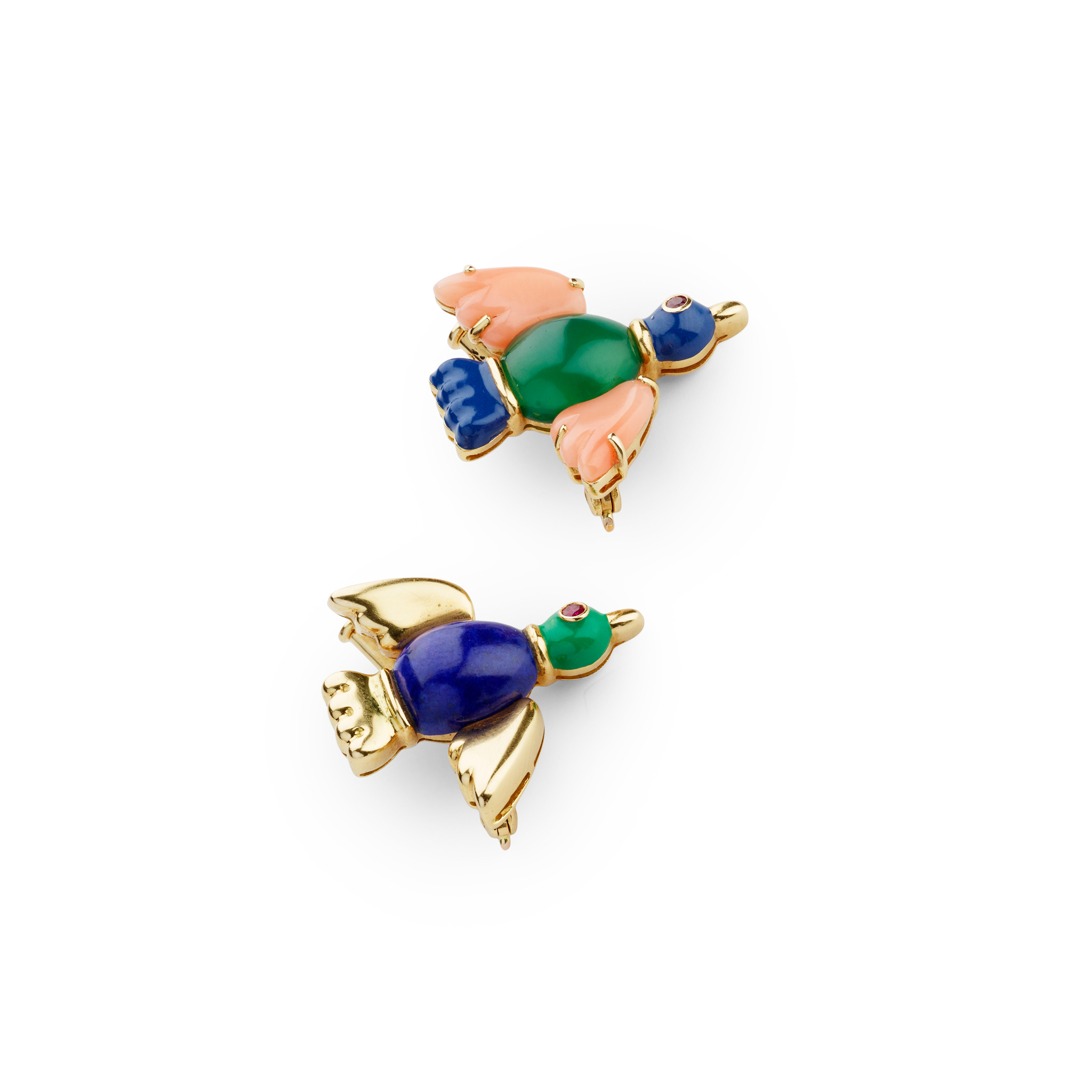 Cartier: Two gem-set bird brooches