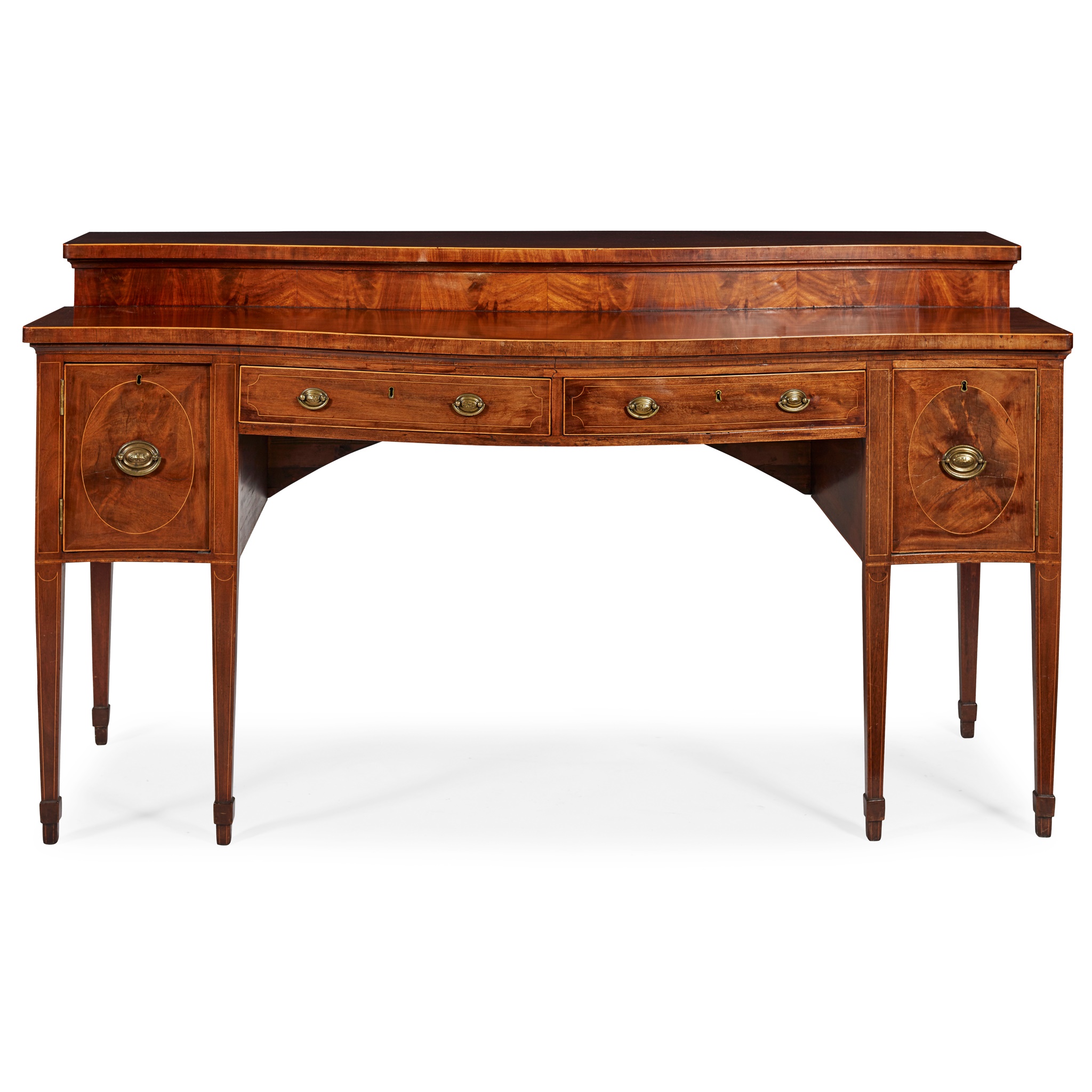 SCOTTISH GEORGE III MAHOGANY SERPENTINE SIDEBOARD
