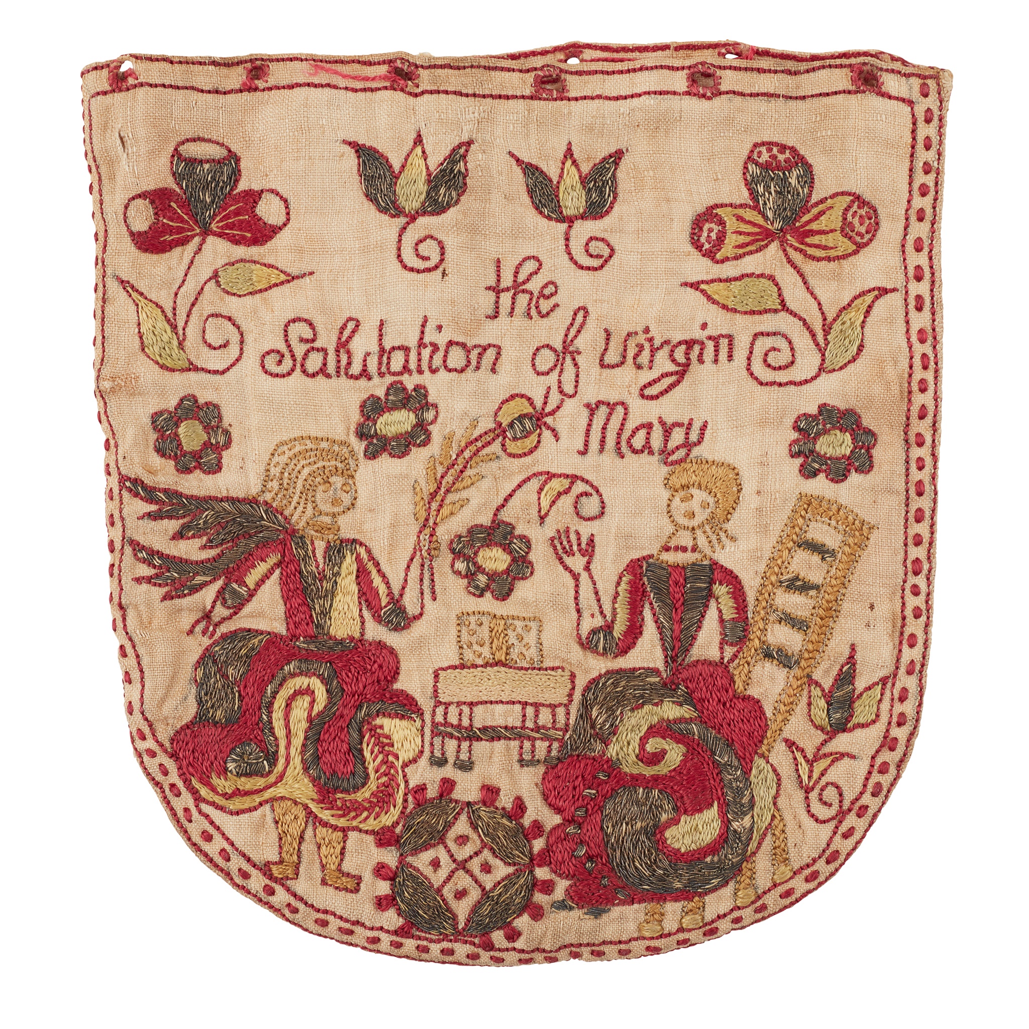 NEEDLEWORK DRAWSTRING PURSE