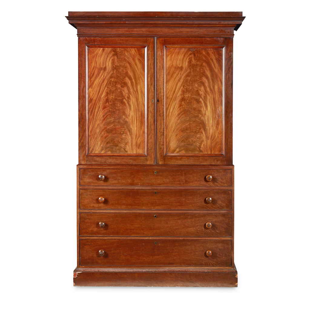 VICTORIAN MAHOGANY LINEN PRESS
