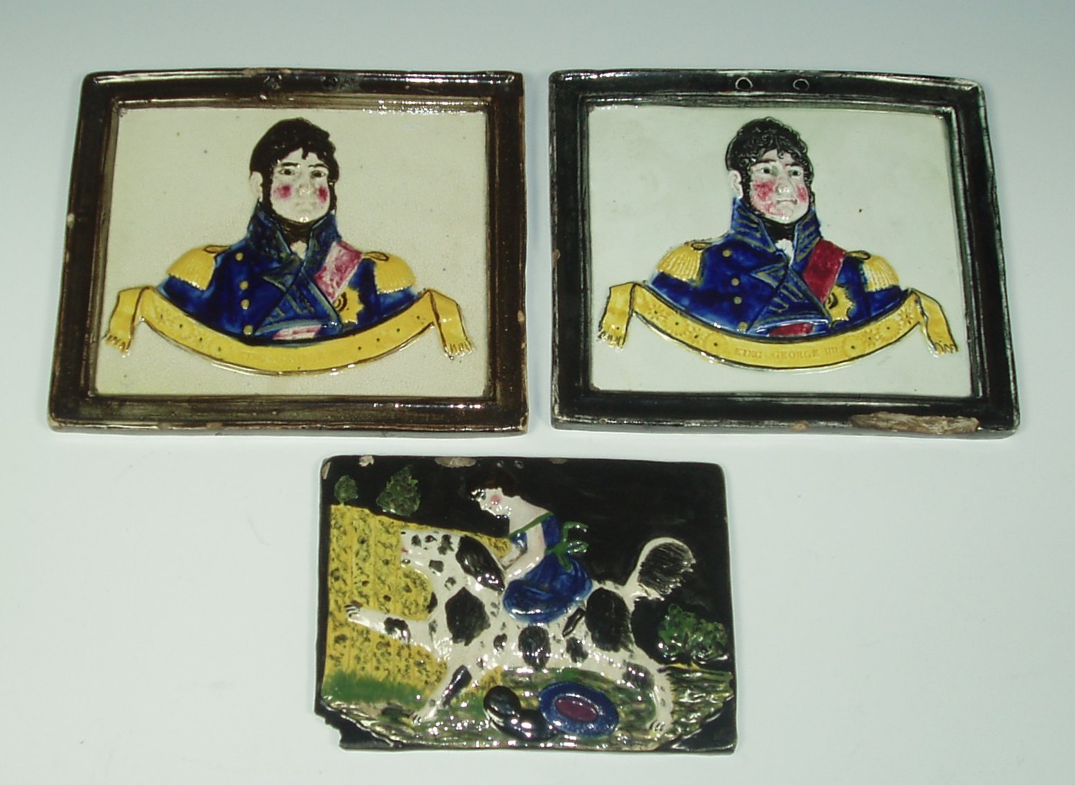 A Staffordshire commemorative pottery plaque,