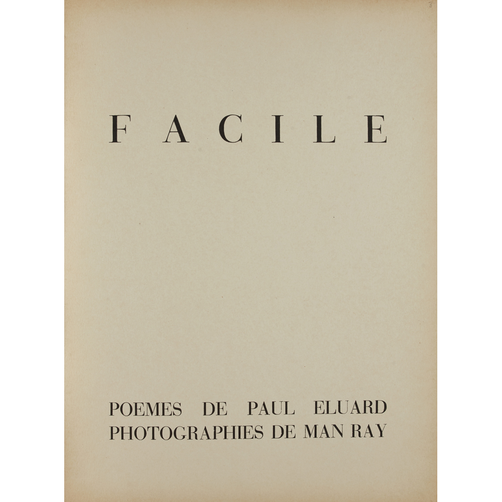 ELUARD, PAUL - MAN RAY, PHOTOGRAPHER