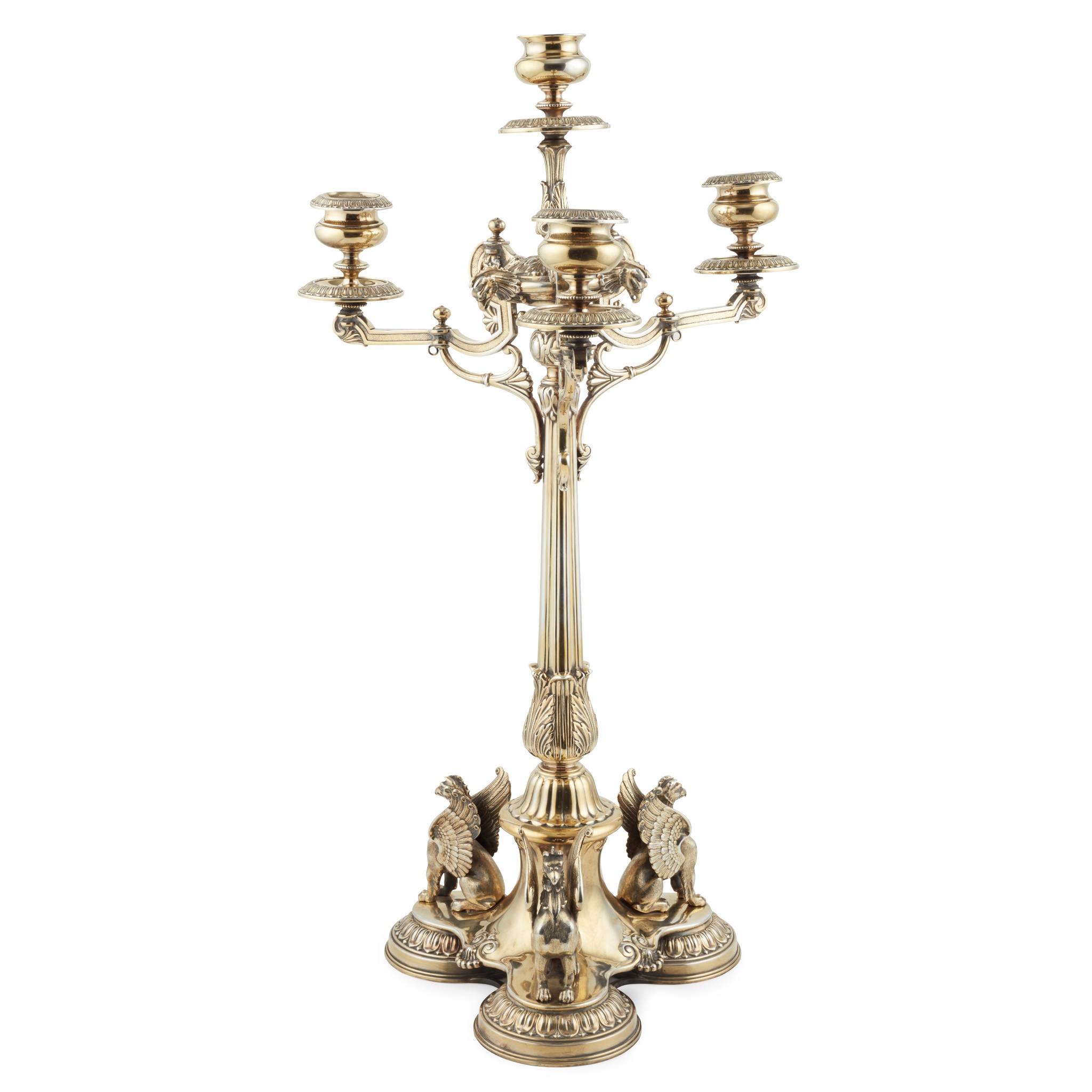 VICTORIAN SILVER-PLATED CANDELABRA, BY THOMAS BRADBURY & SONS