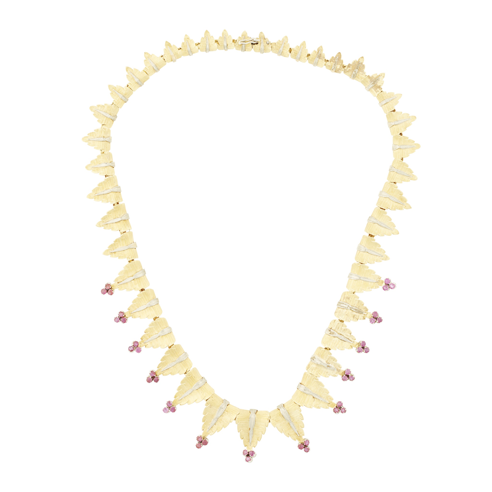 An 18ct gold ruby set necklace