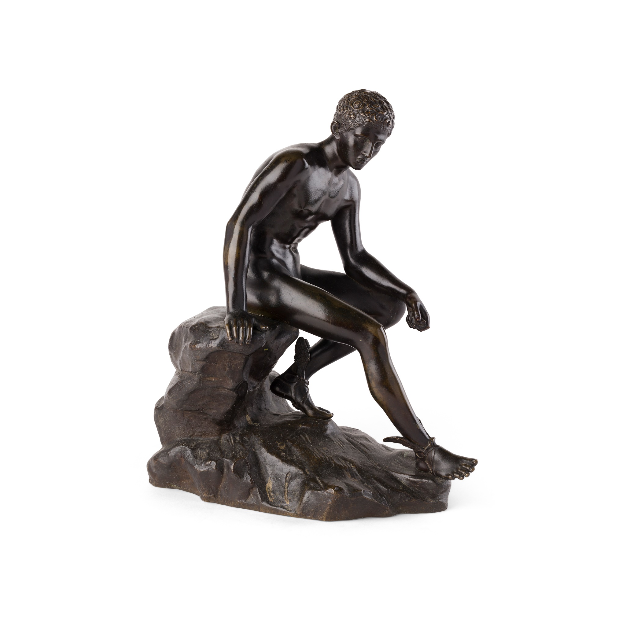 AFTER THE ANTIQUE, ITALIAN BRONZE FIGURE OF SEATED MERCURY