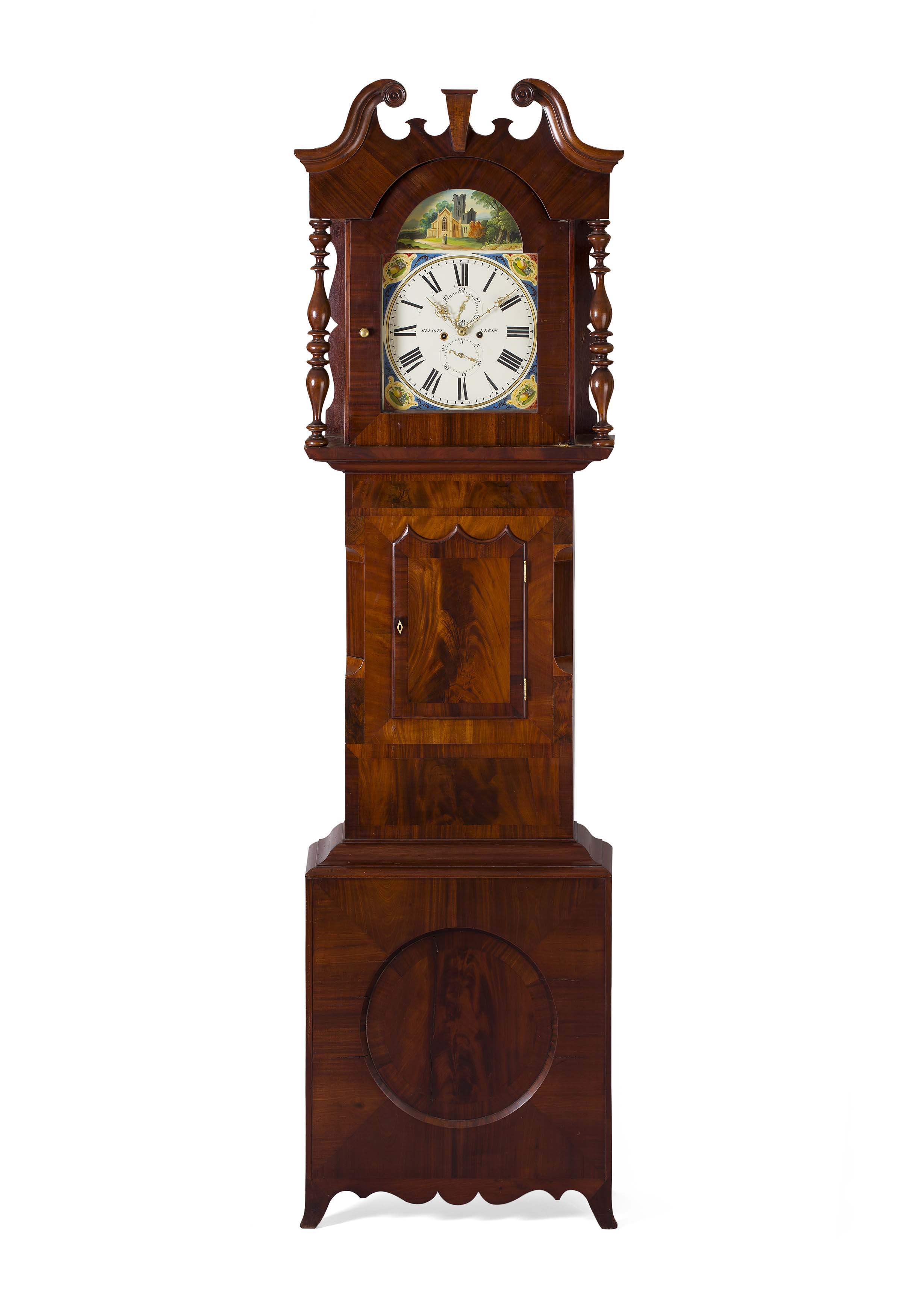 EARLY VICTORIAN MAHOGANY LONGCASE CLOCK BY J.C. ELLIOTT, LEEDS