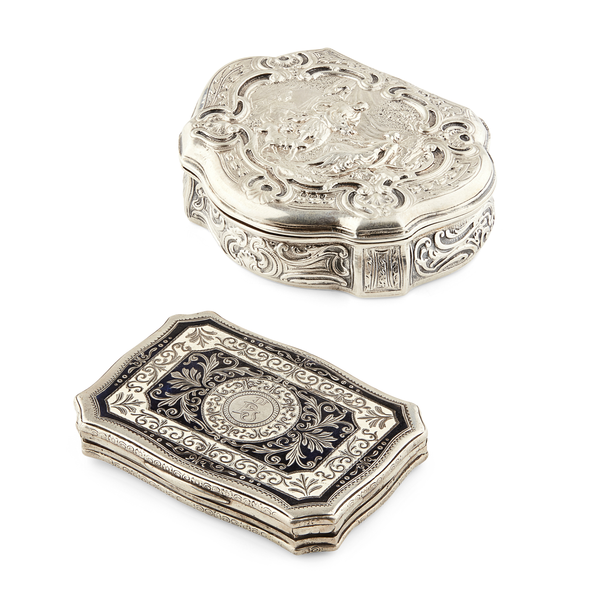 A group of four boxes