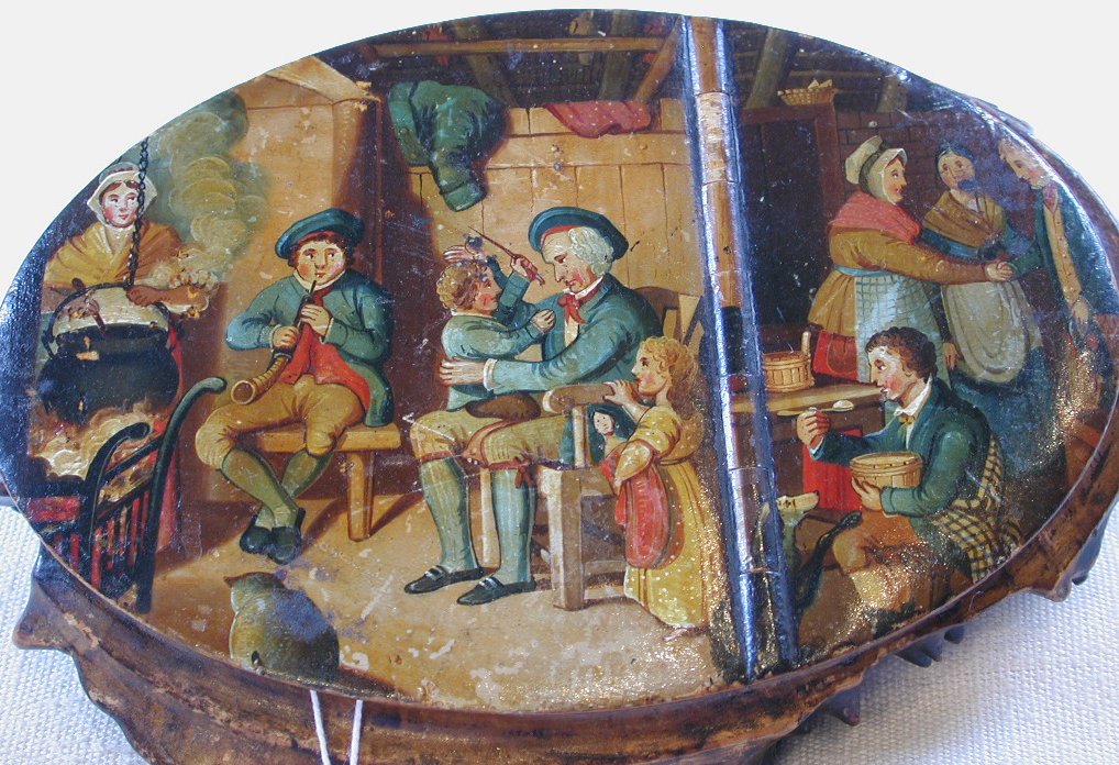 A large Scottish 19th century Mauchlineware burrwood snuff mull