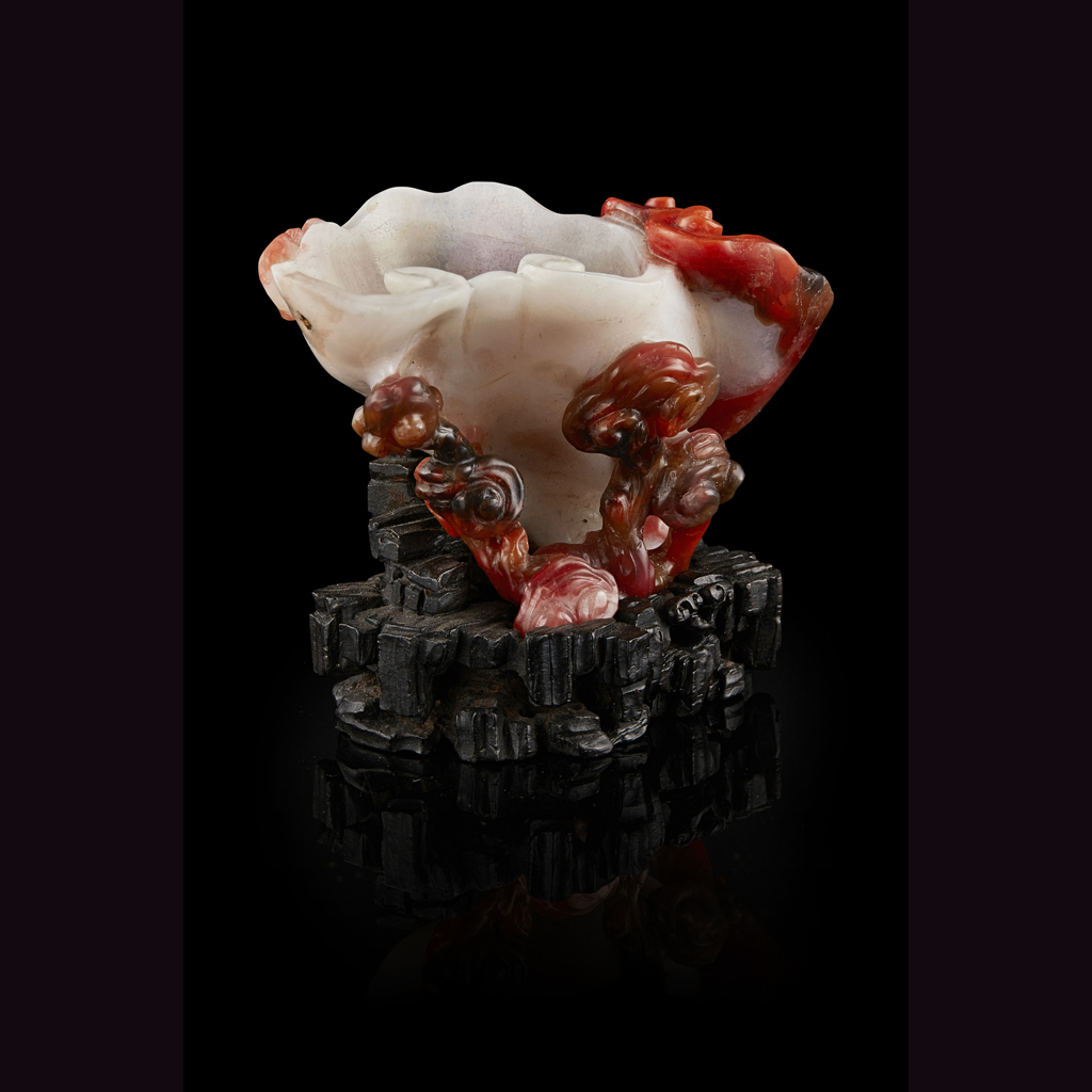 CARVED AGATE 'LINGZHI' BRUSH WASHER