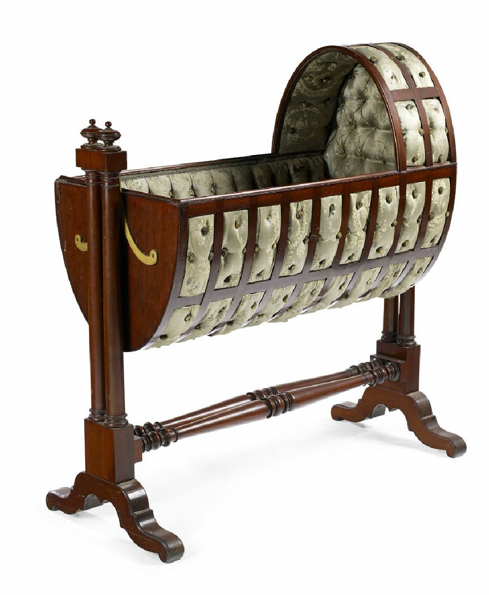 A Victorian mahogany framed cradle