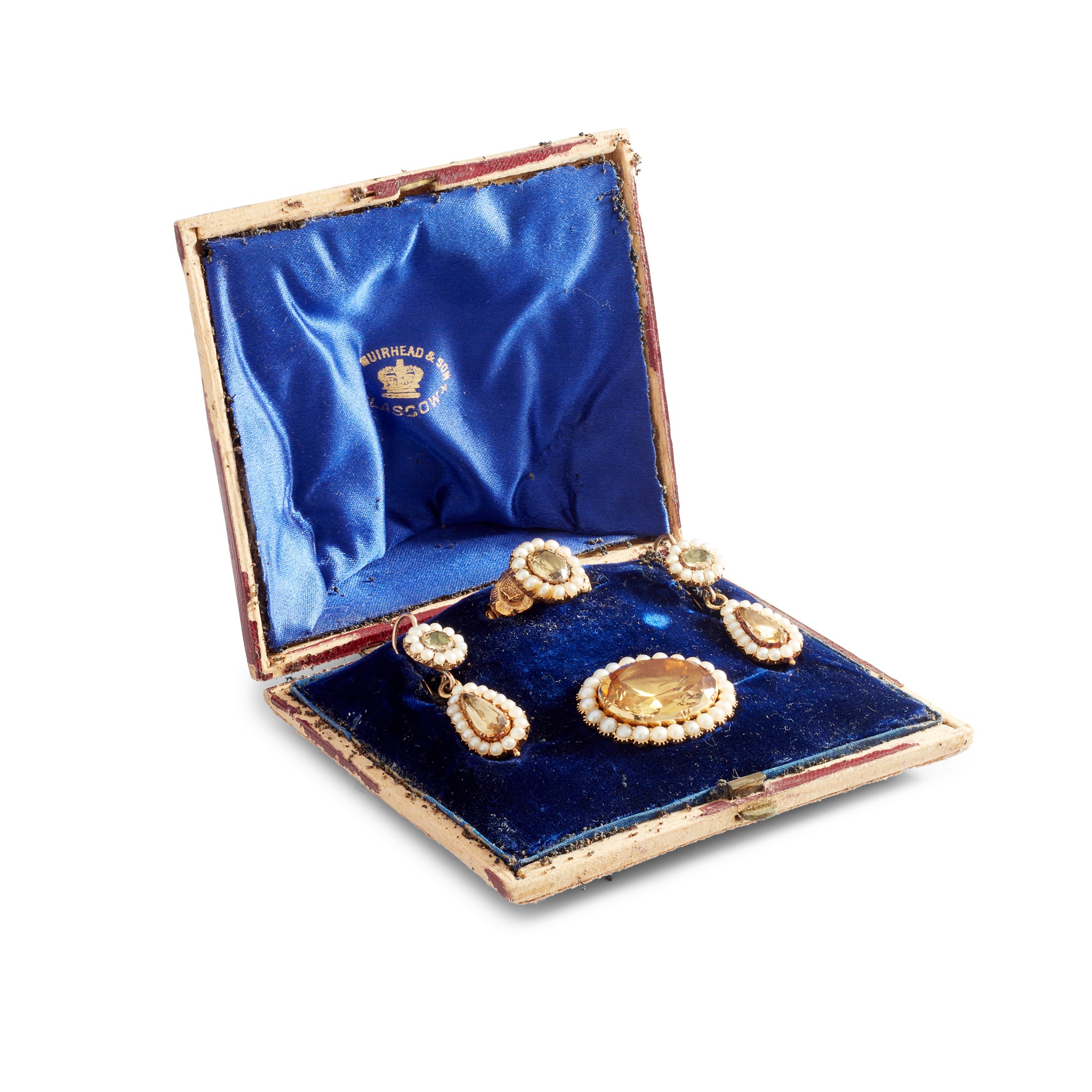 An early 19th-Century pearl and citrine demi-parure