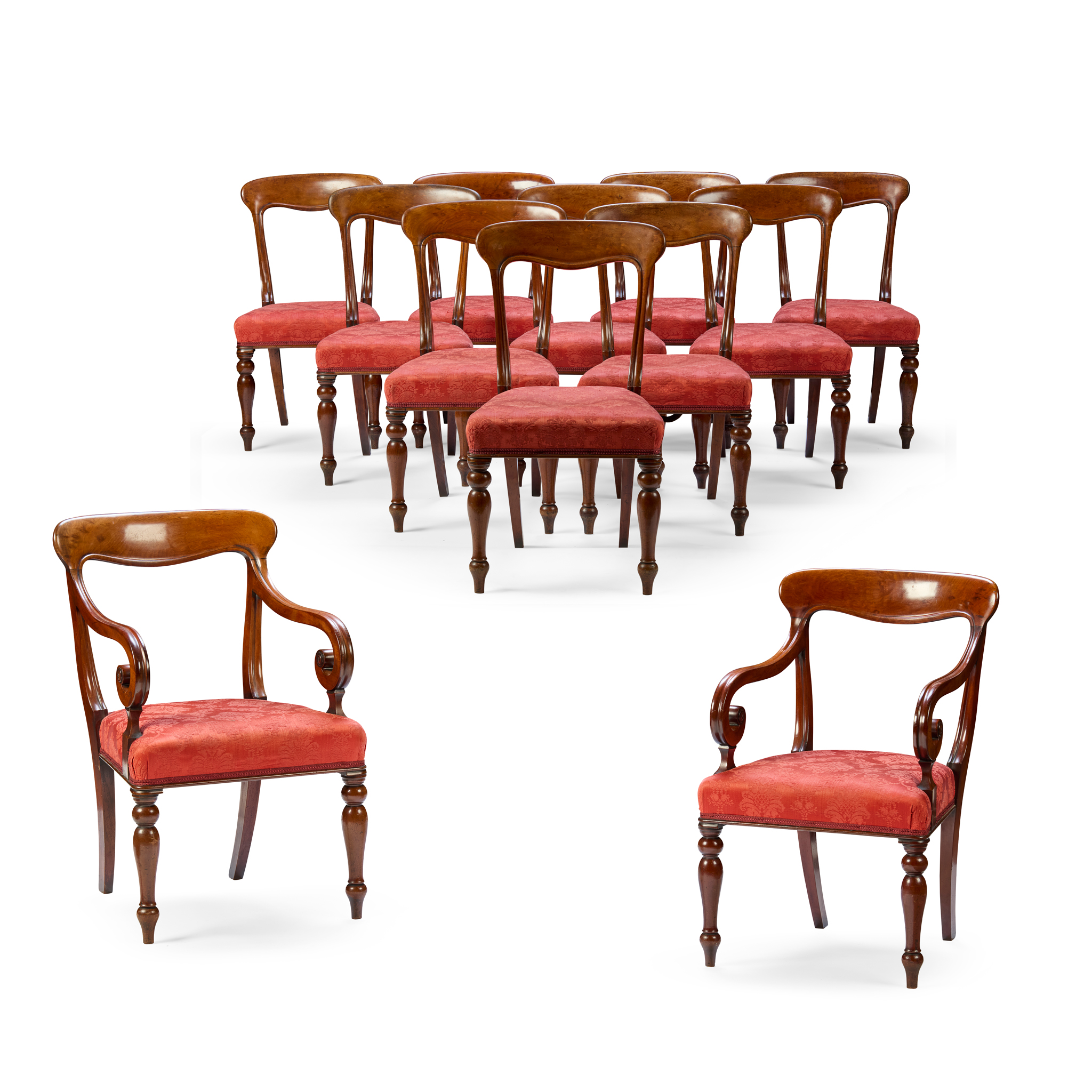 SET OF TWELVE WILLIAM IV MAHOGANY DINING CHAIRS