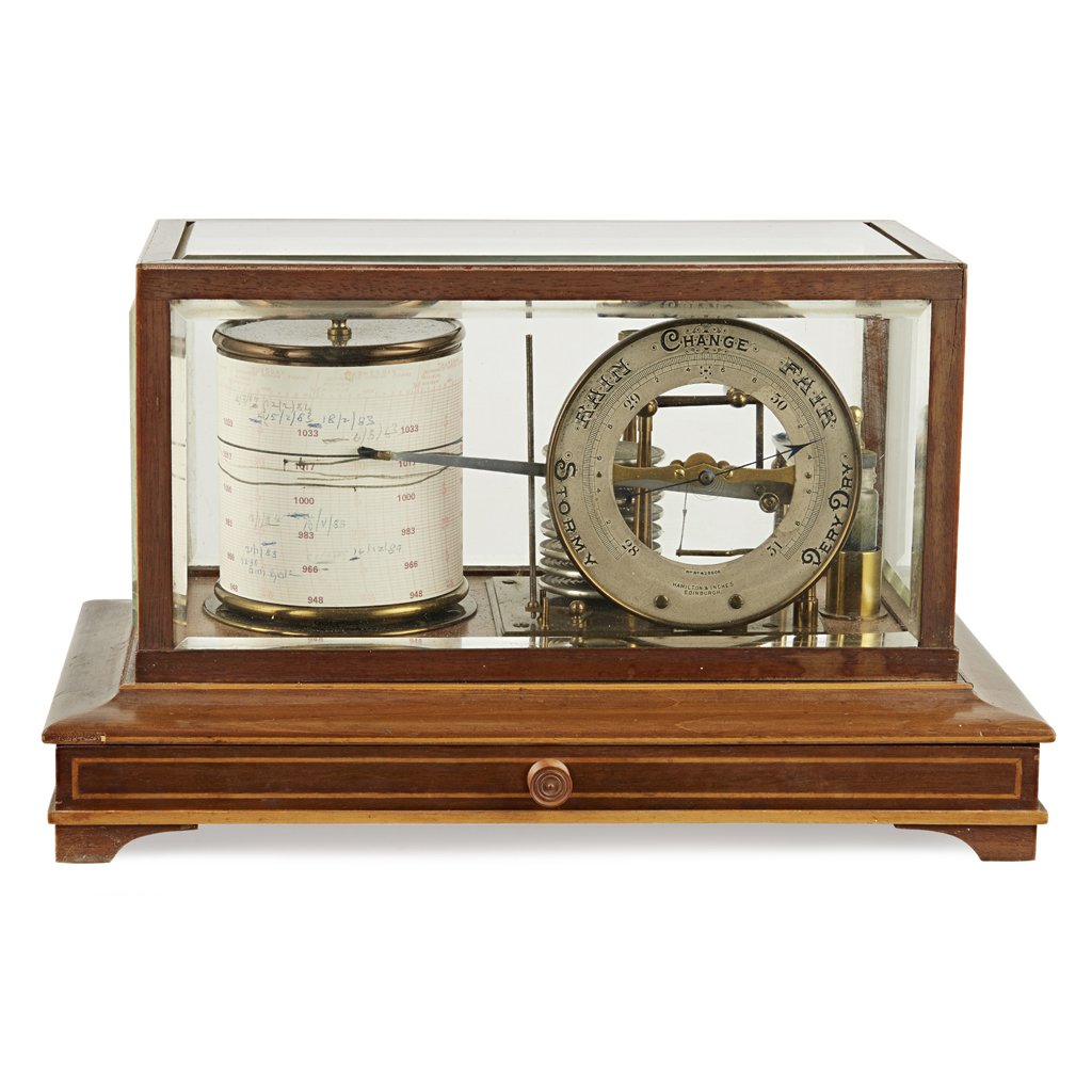 MAHOGANY CASED BAROGRAPH, RETAILED BY HAMILTON & INCHES, EDINBURGH