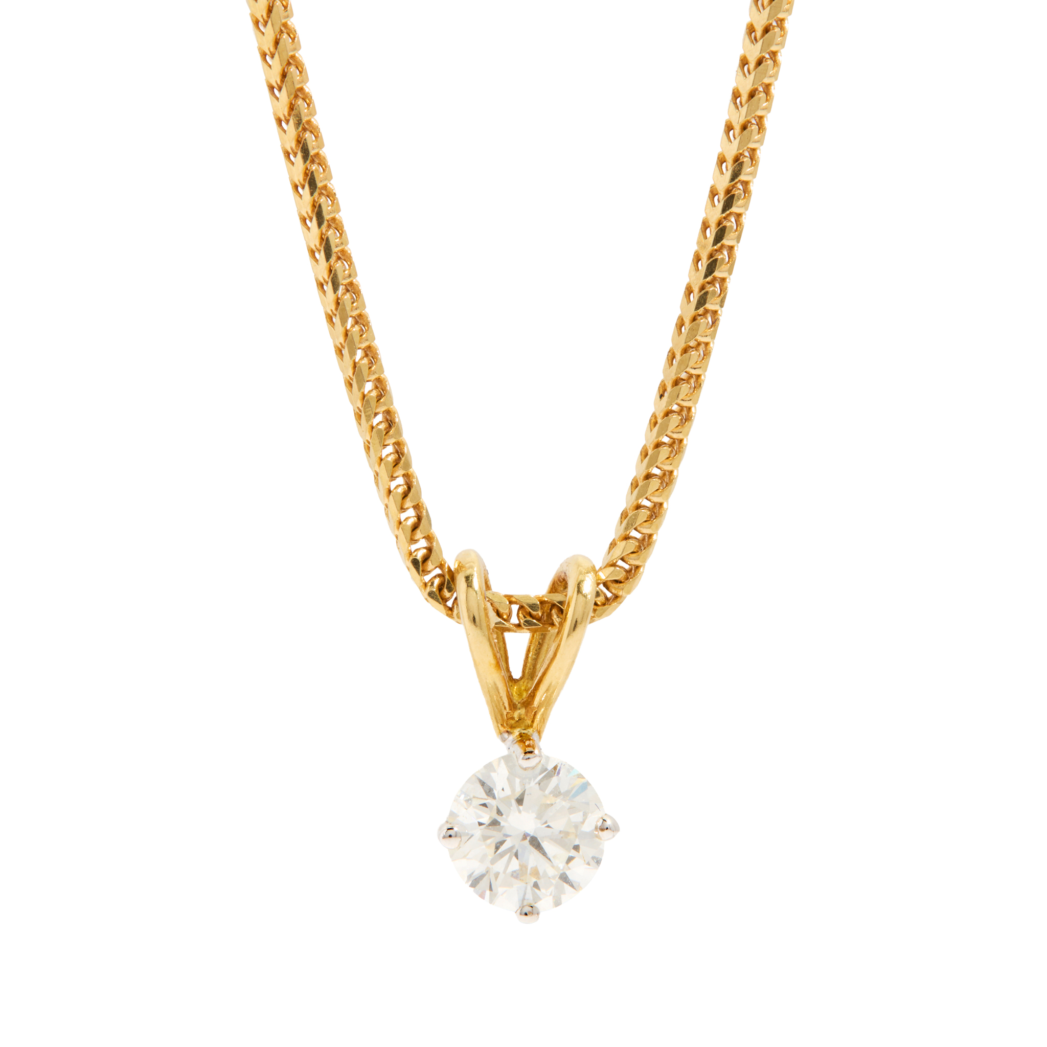 An 18ct gold diamond pendant necklace