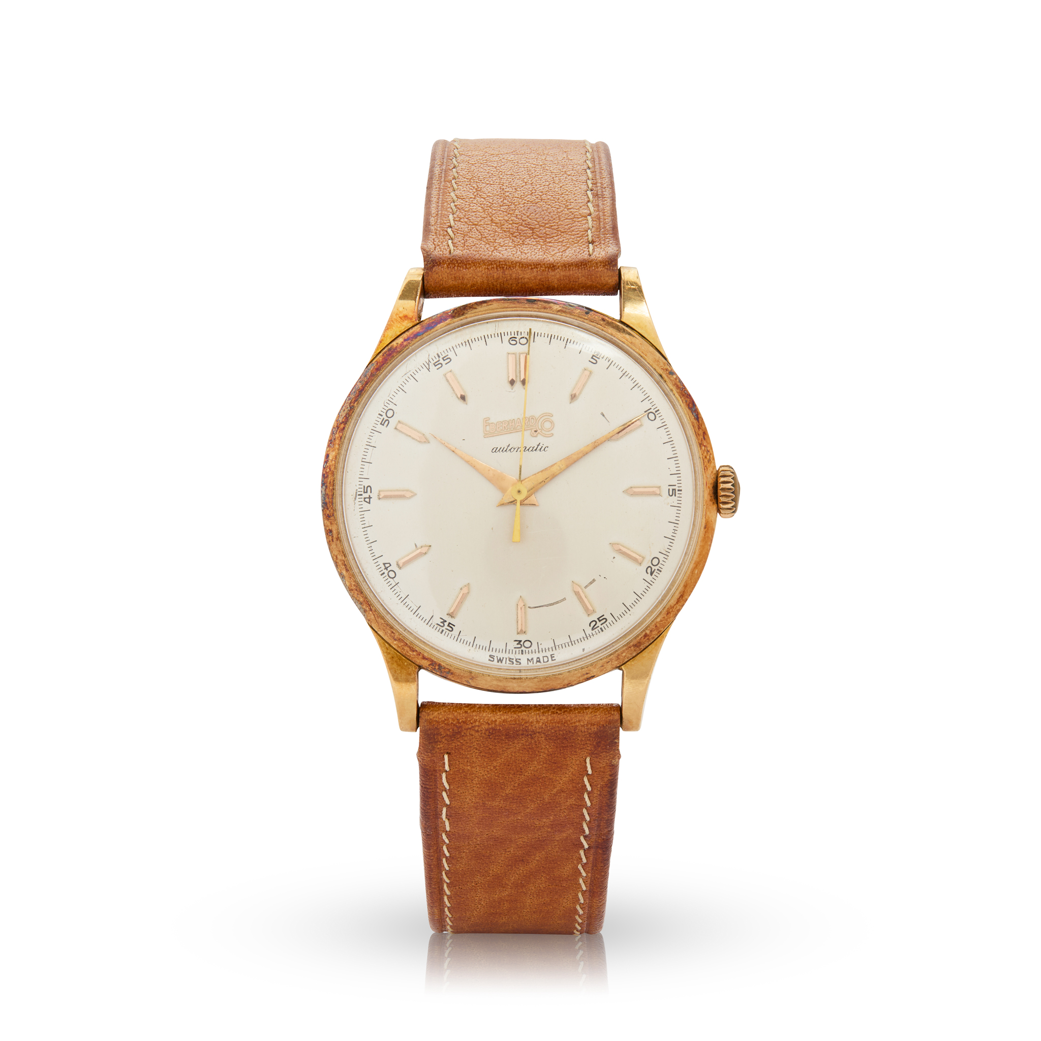 Eberhard. An unusual 18k gold automatic wristwatch