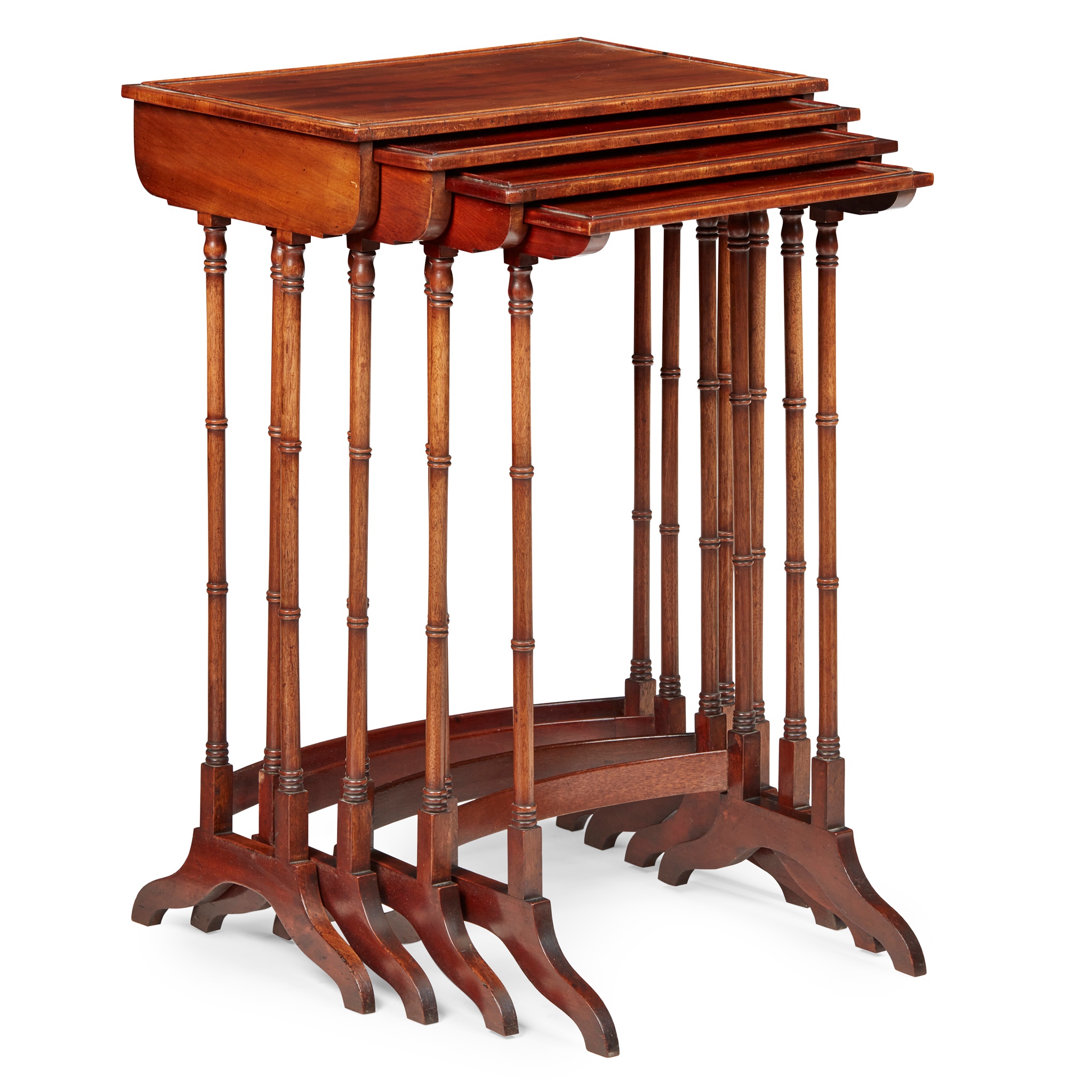 SET OF GEORGIAN STYLE MAHOGANY NESTING TABLES