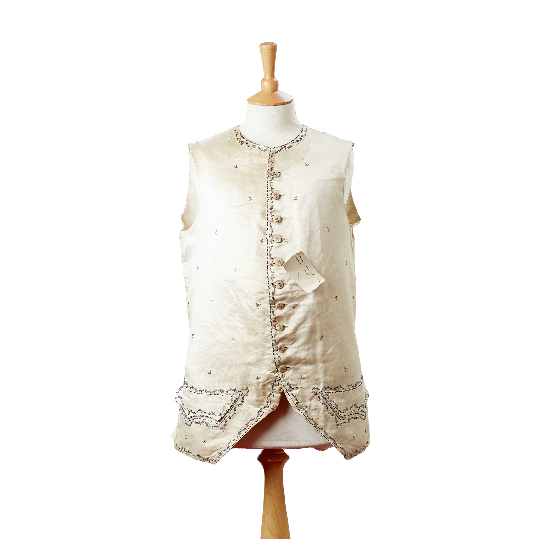 LATE GEORGE III SILK EMBROIDERED GENTLEMAN'S WAISTCOAT