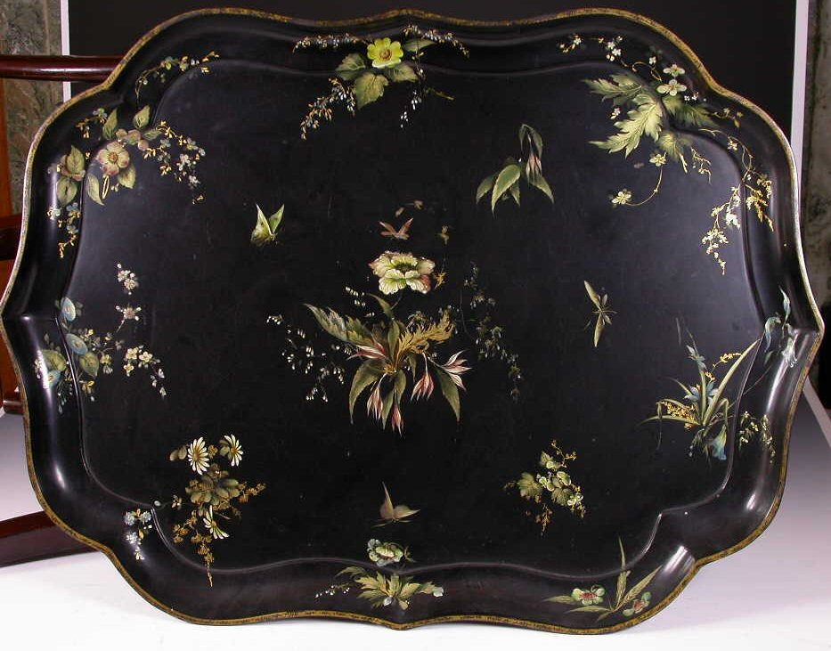 A Victorian papier mache tray