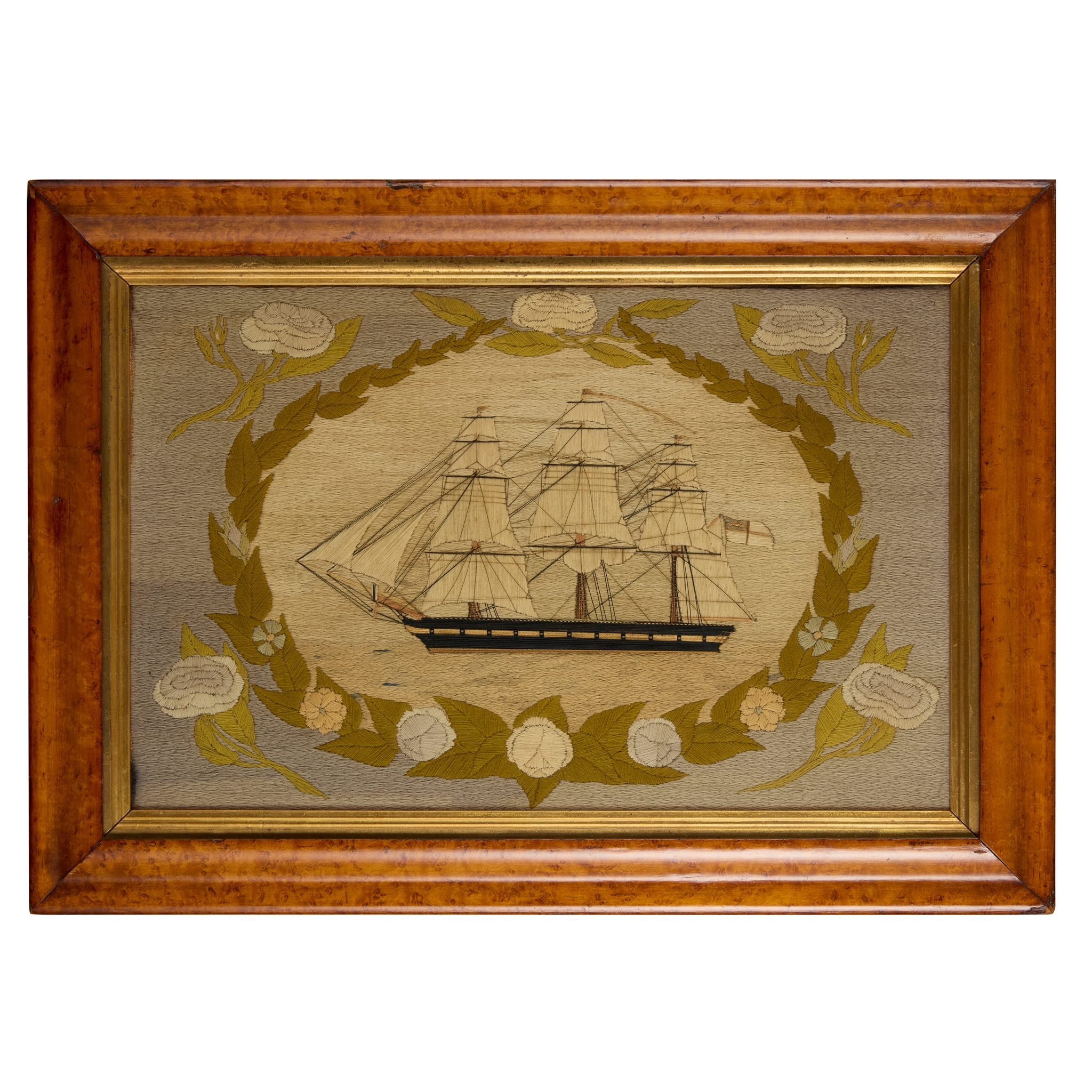 BRITISH SAILOR'S WOOLWORK 'WOOLIE' PICTURE
